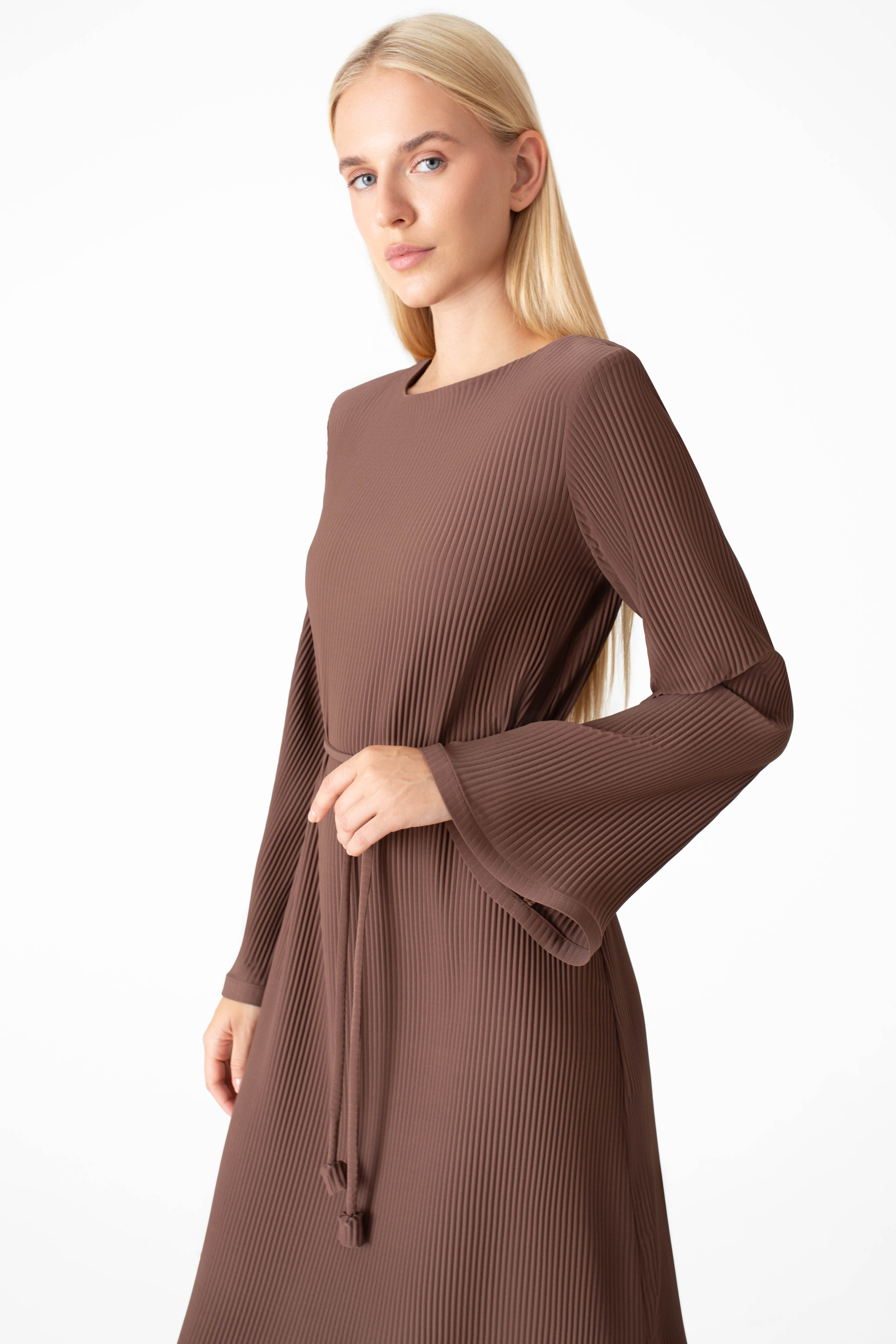 Картинка Сукня міді світло-коричнева 