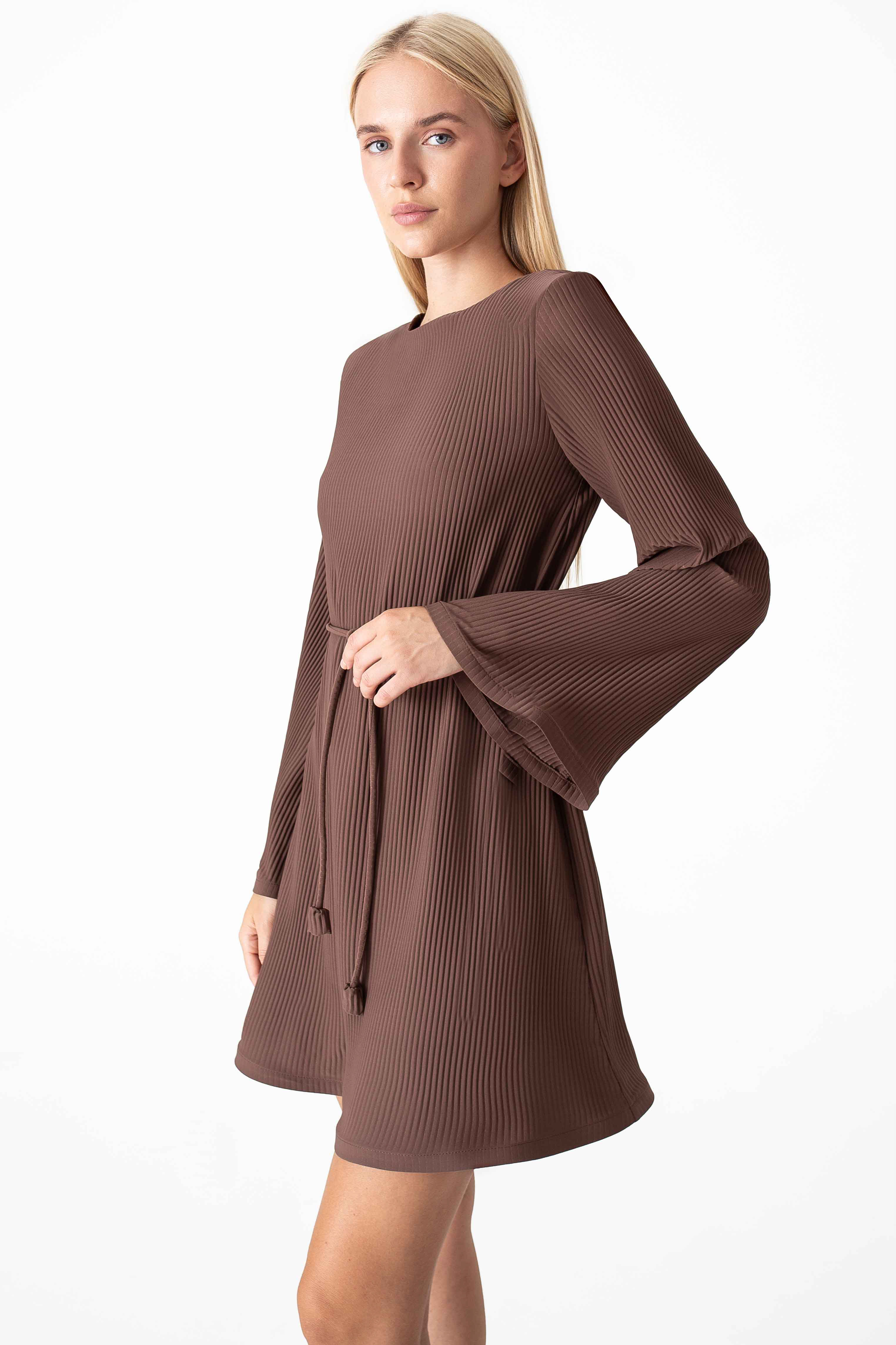 Картинка Сукня міні світло-коричнева 