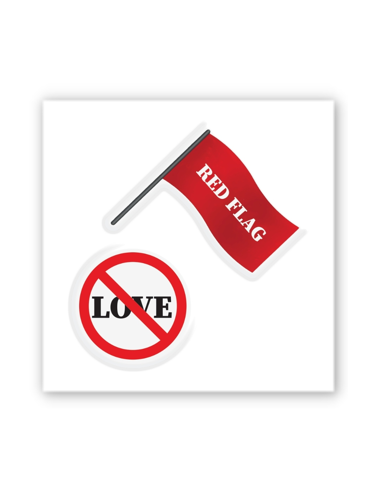 Картинка Набір наліпок Red Flag і Love