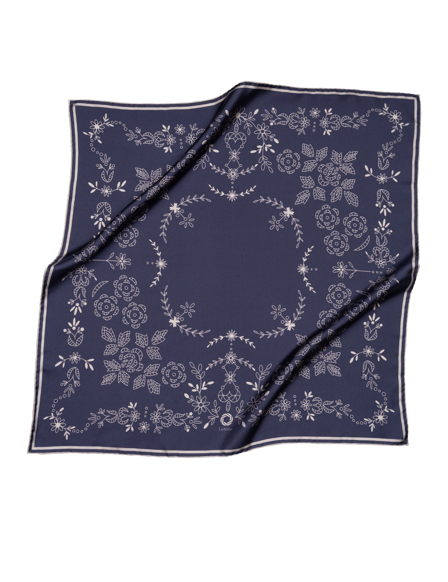 Картинка Шовкова хустина «Мереживо» Navy