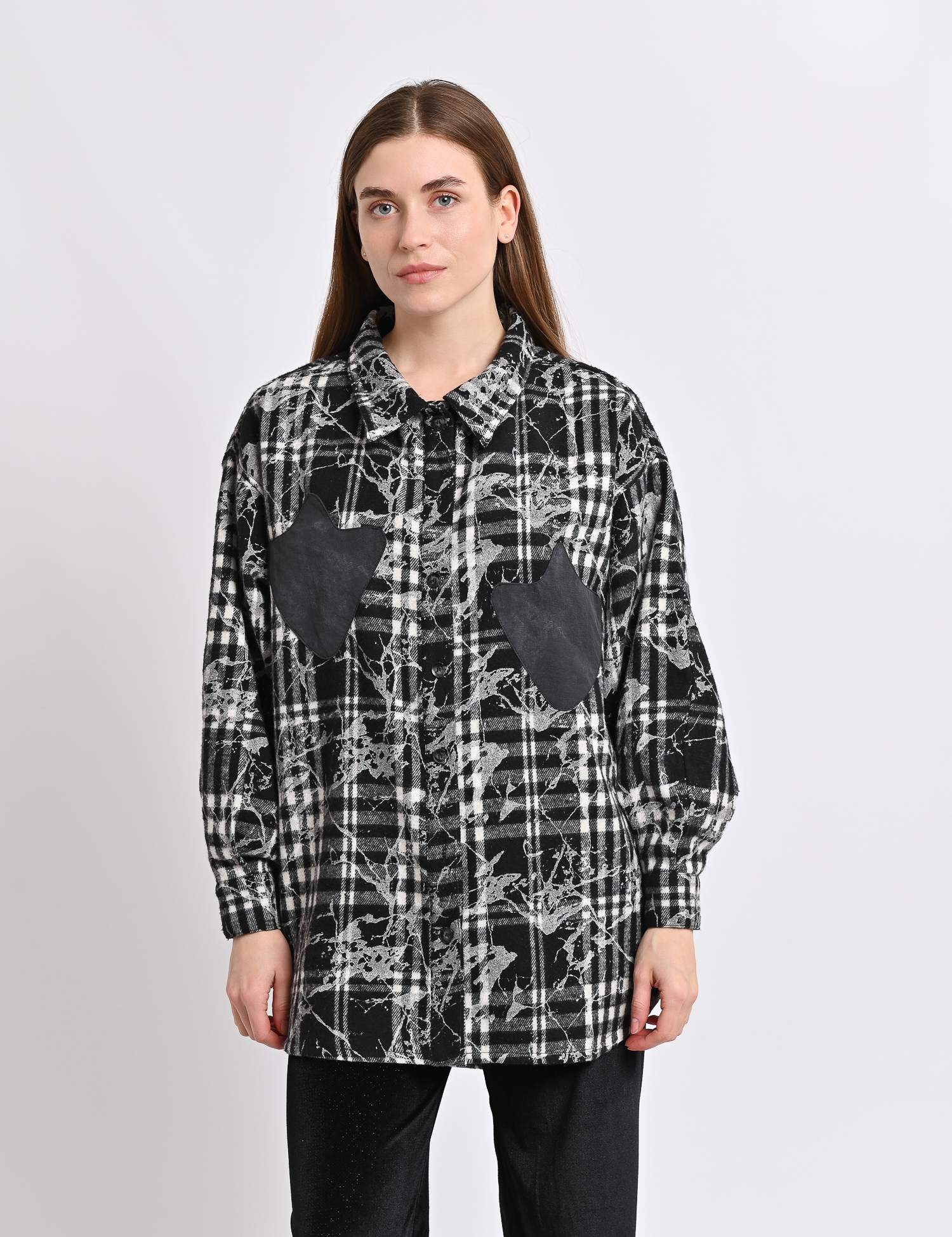 Картинка Сорочка чорна картата