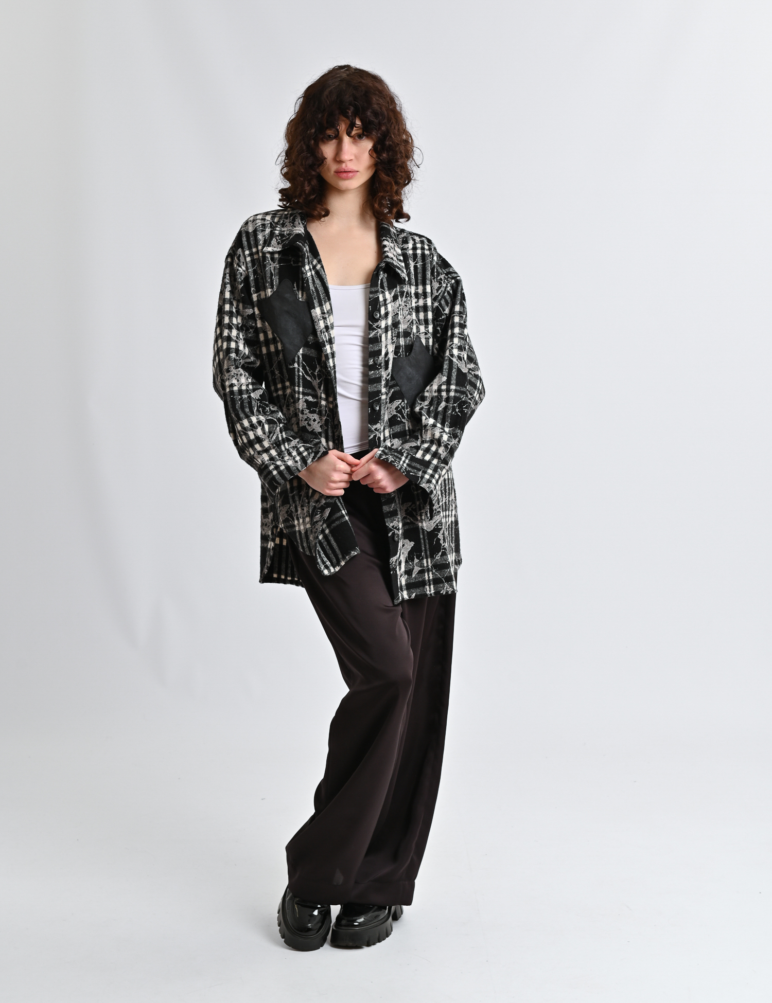 Картинка Сорочка чорна картата