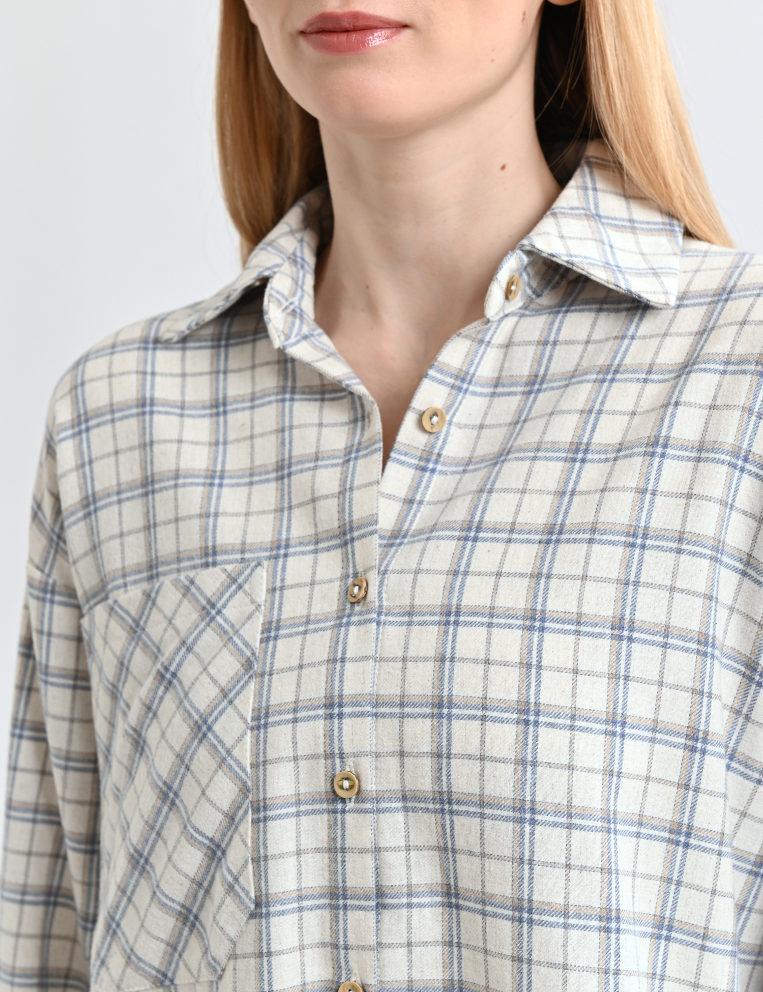 Картинка Сорочка у клітинку прямого крою