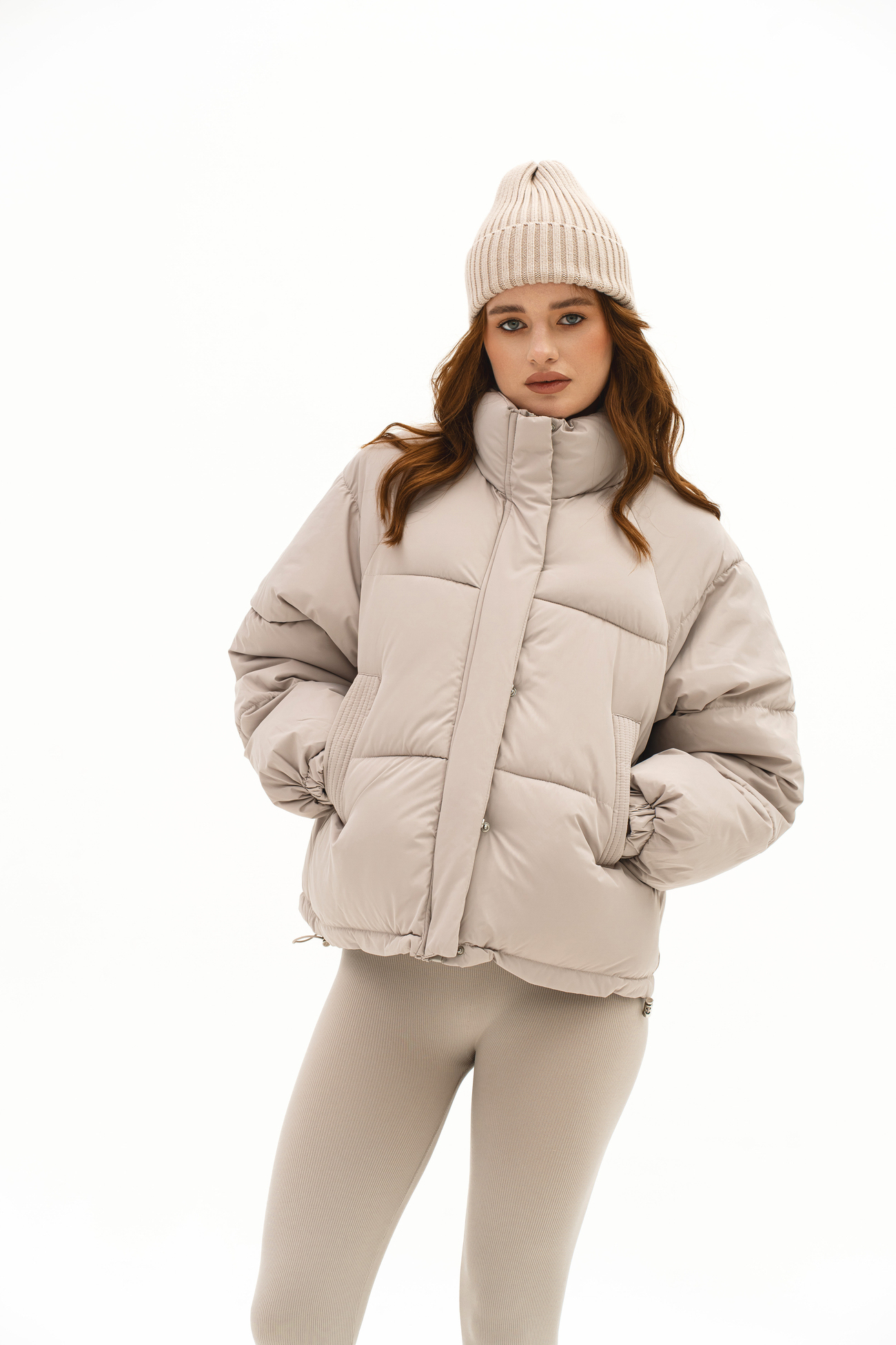 Картинка Пуховик вкорочений на замку світло-сірий