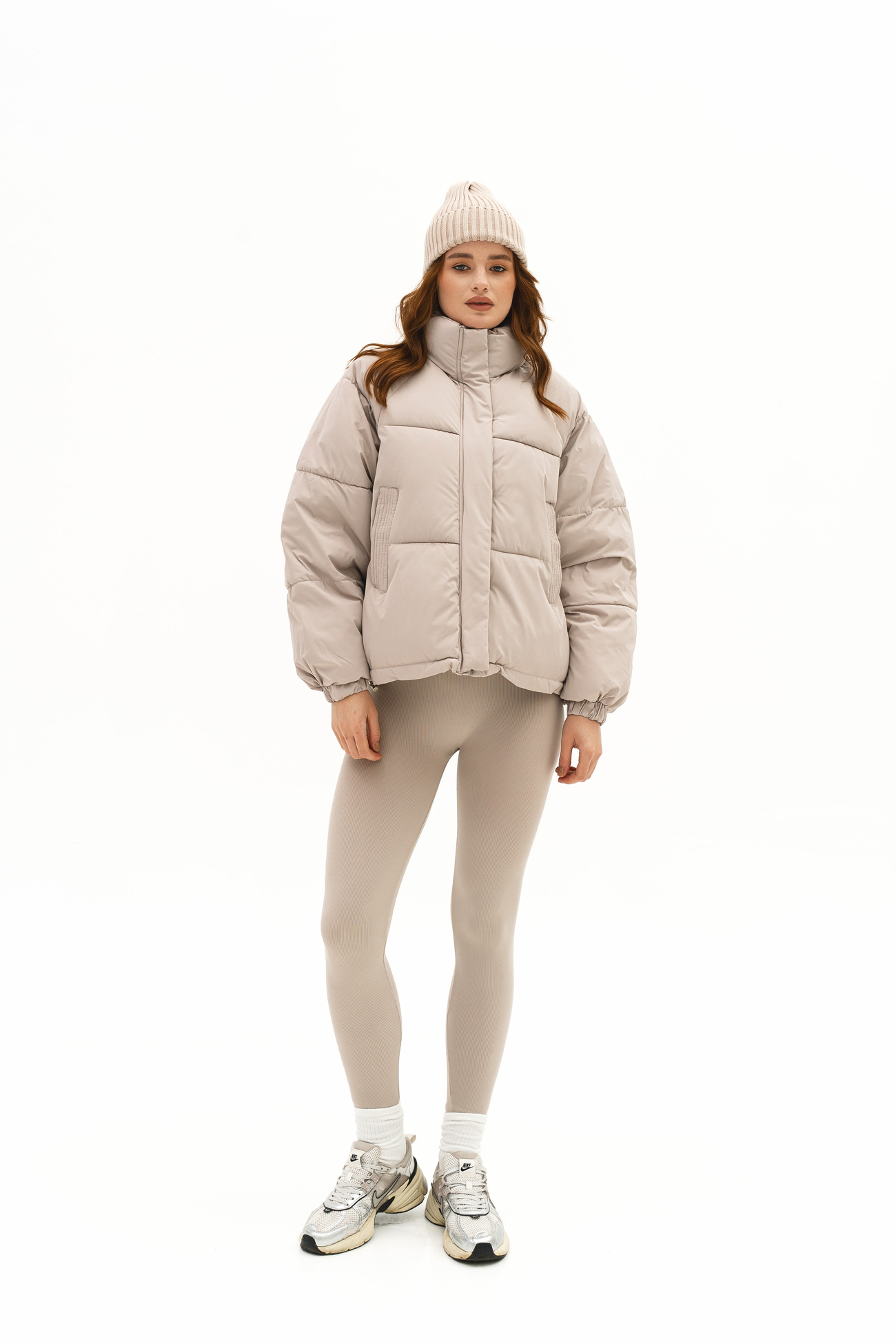 Картинка Пуховик вкорочений на замку світло-сірий