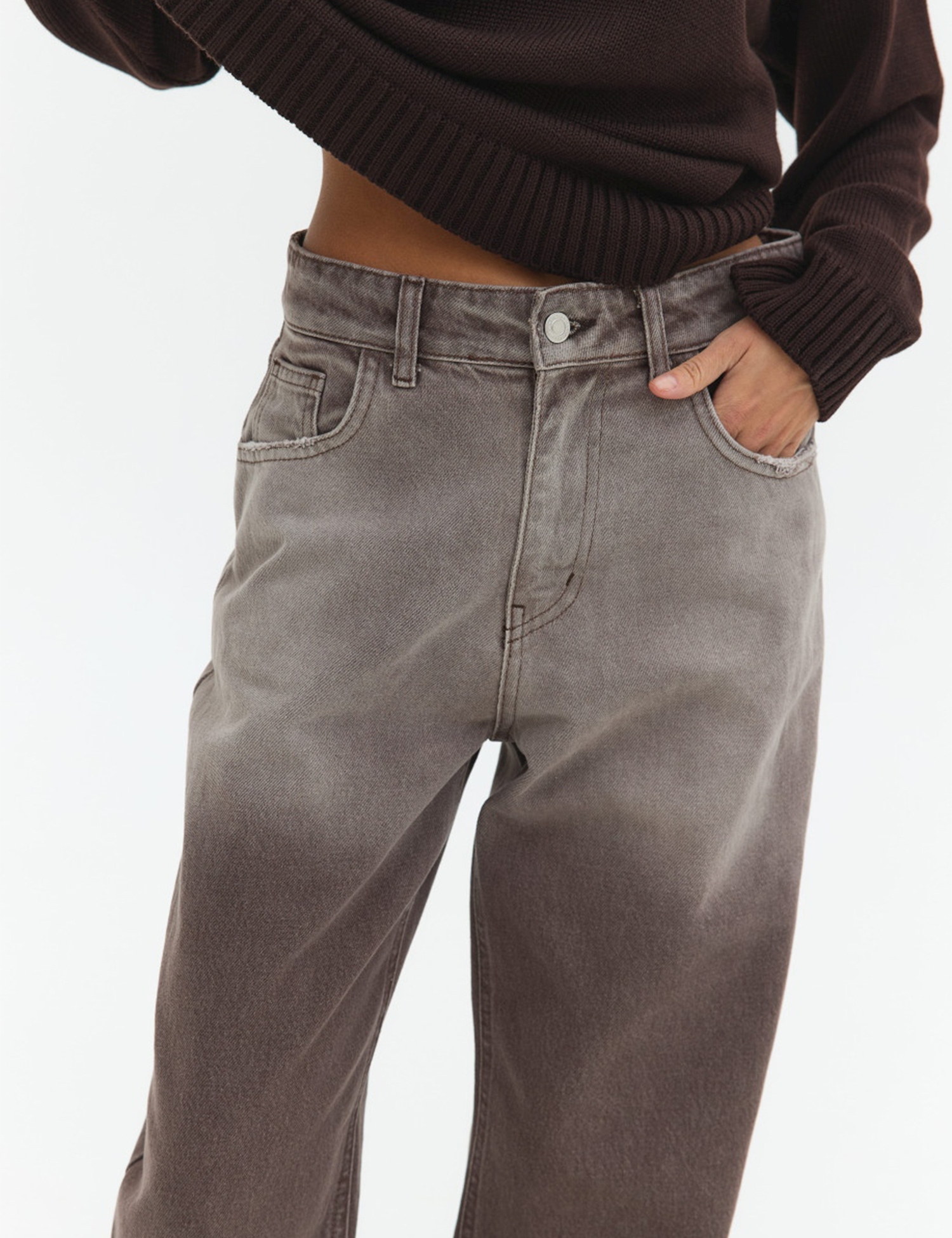 Картинка Джинси коричневі з ефектом градієнту