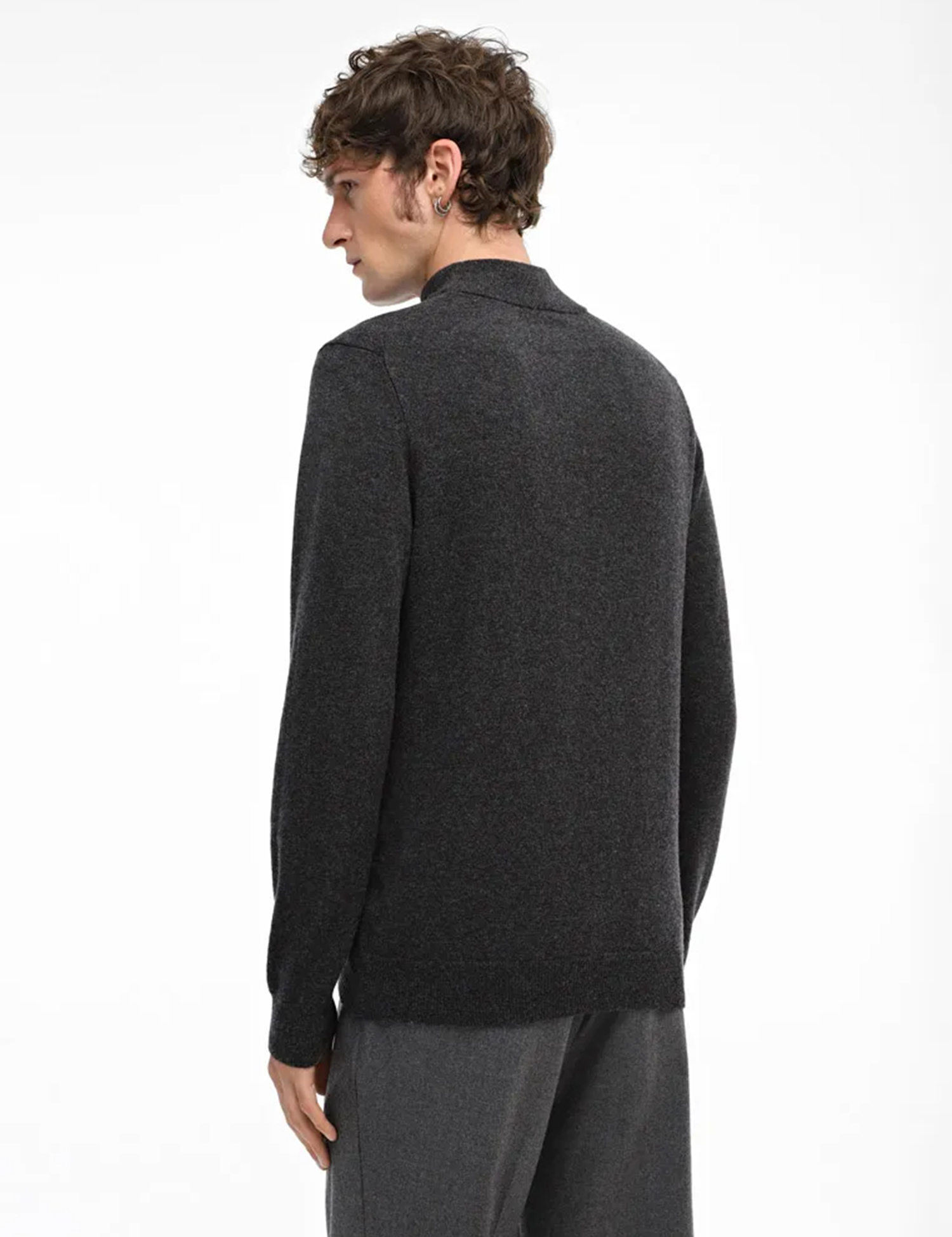 Картинка Чоловічий темно-сірий кашеміровий гольф