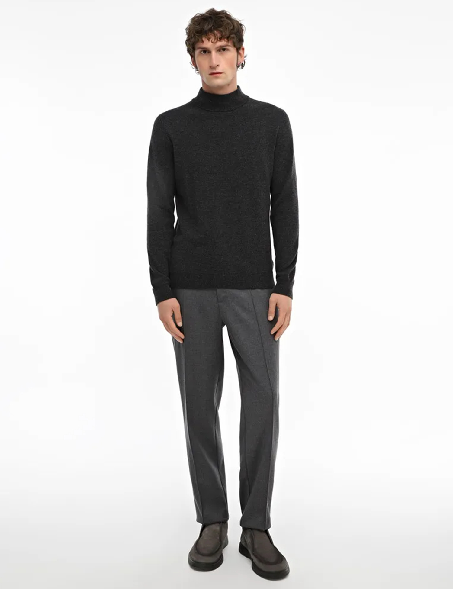 Картинка Чоловічий темно-сірий кашеміровий гольф