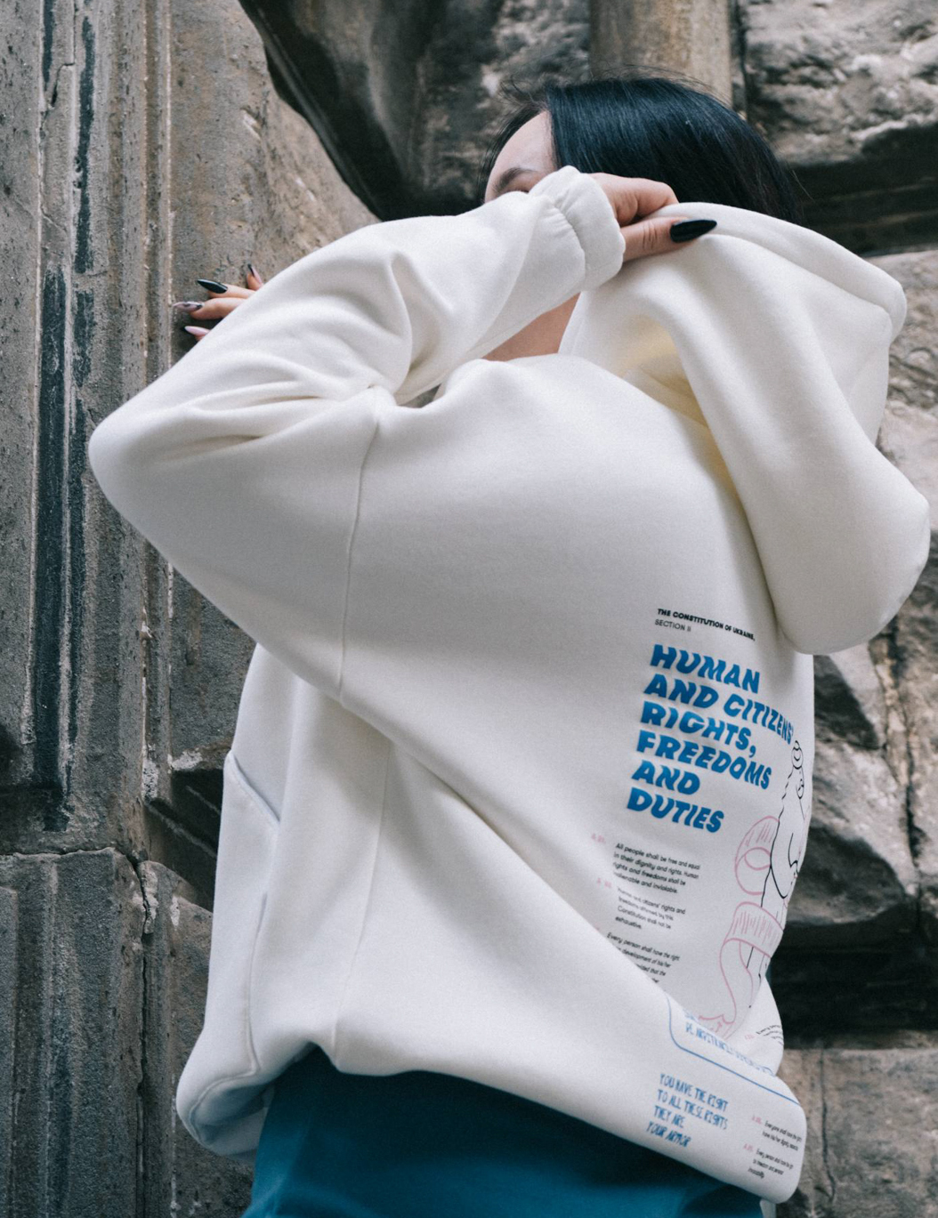 Картинка Худі “Конституція” унісекс в білому кольорі