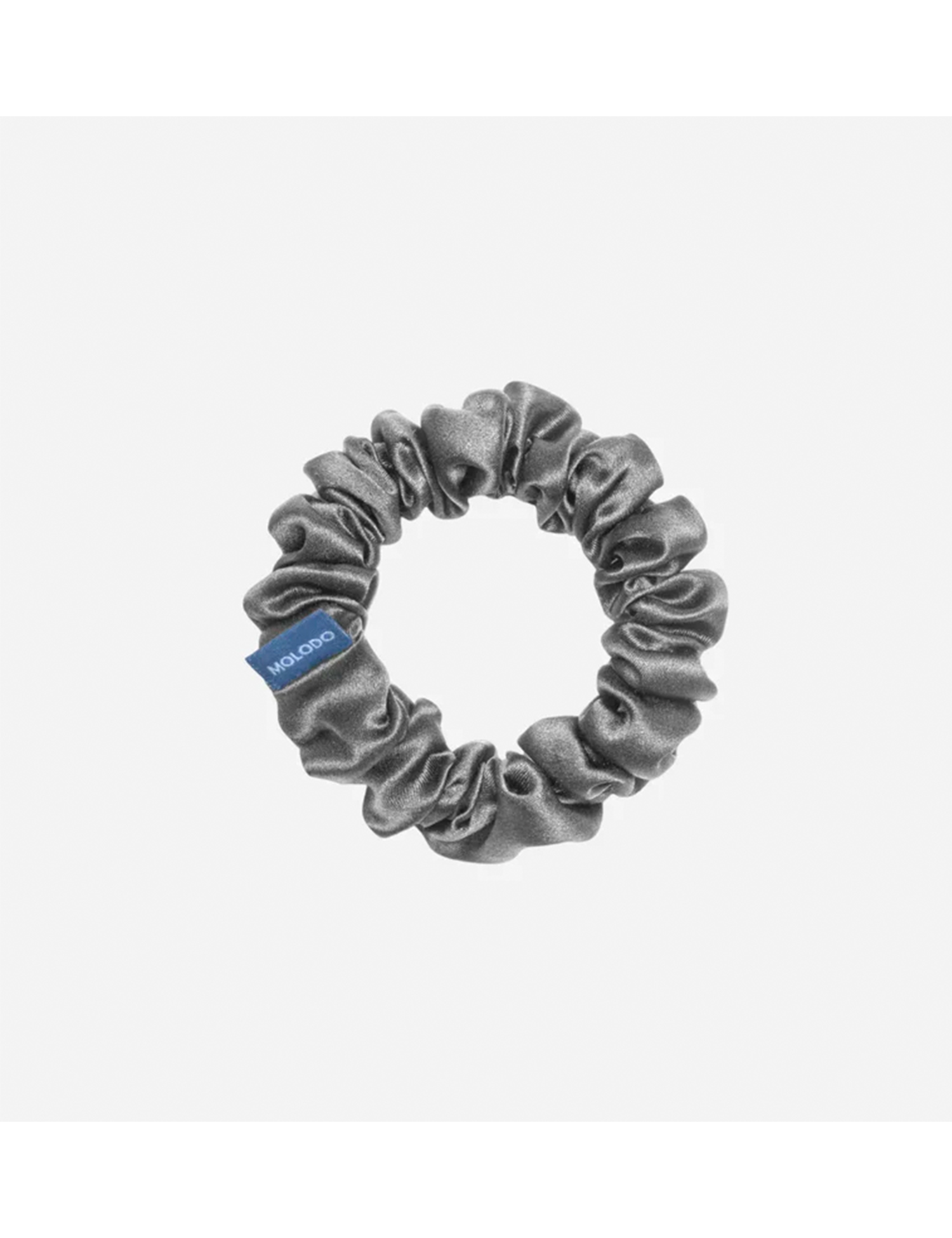 Картинка Шовкова резинка для волосся світло-сіра