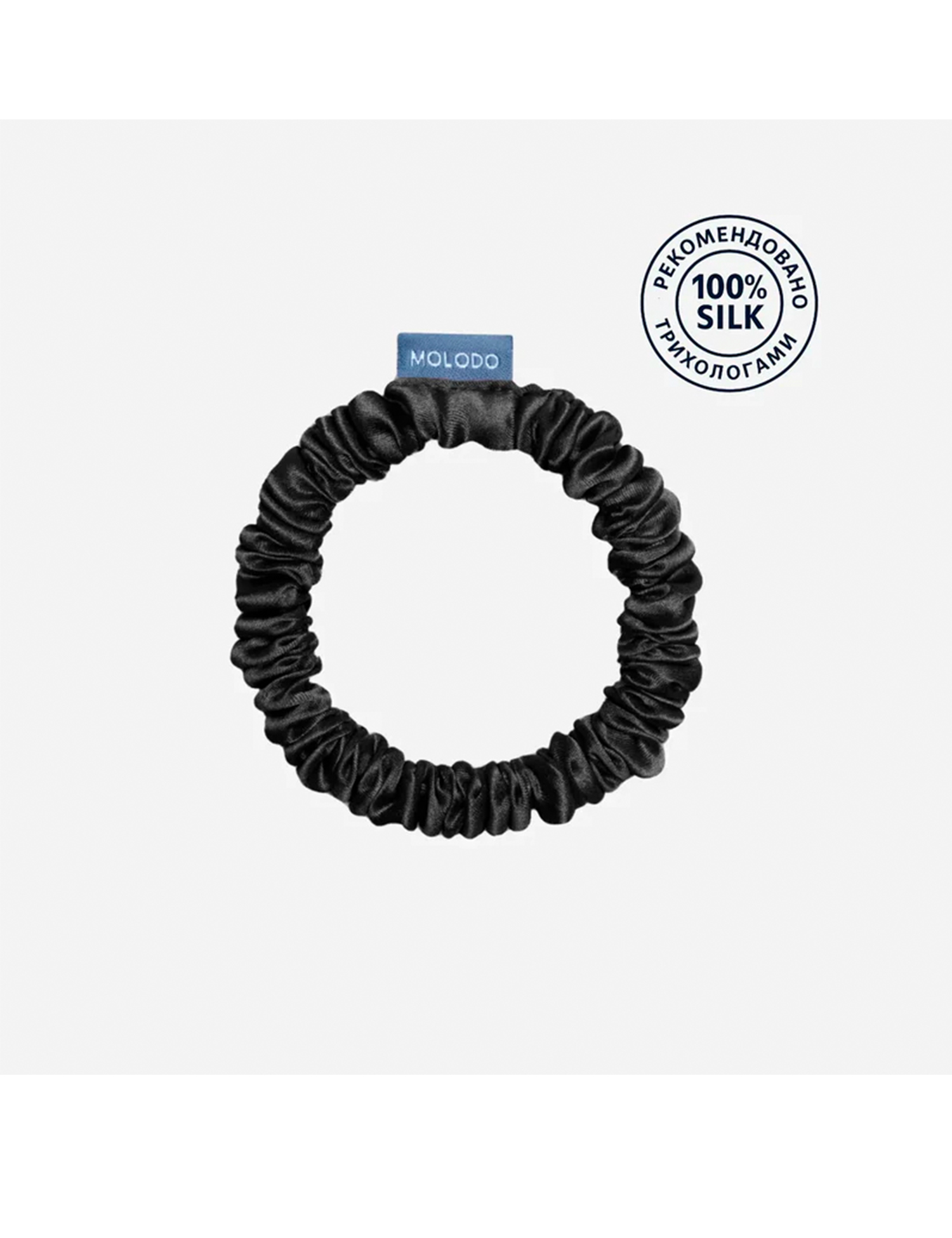 Картинка Шовоква резинка для волосся чорна