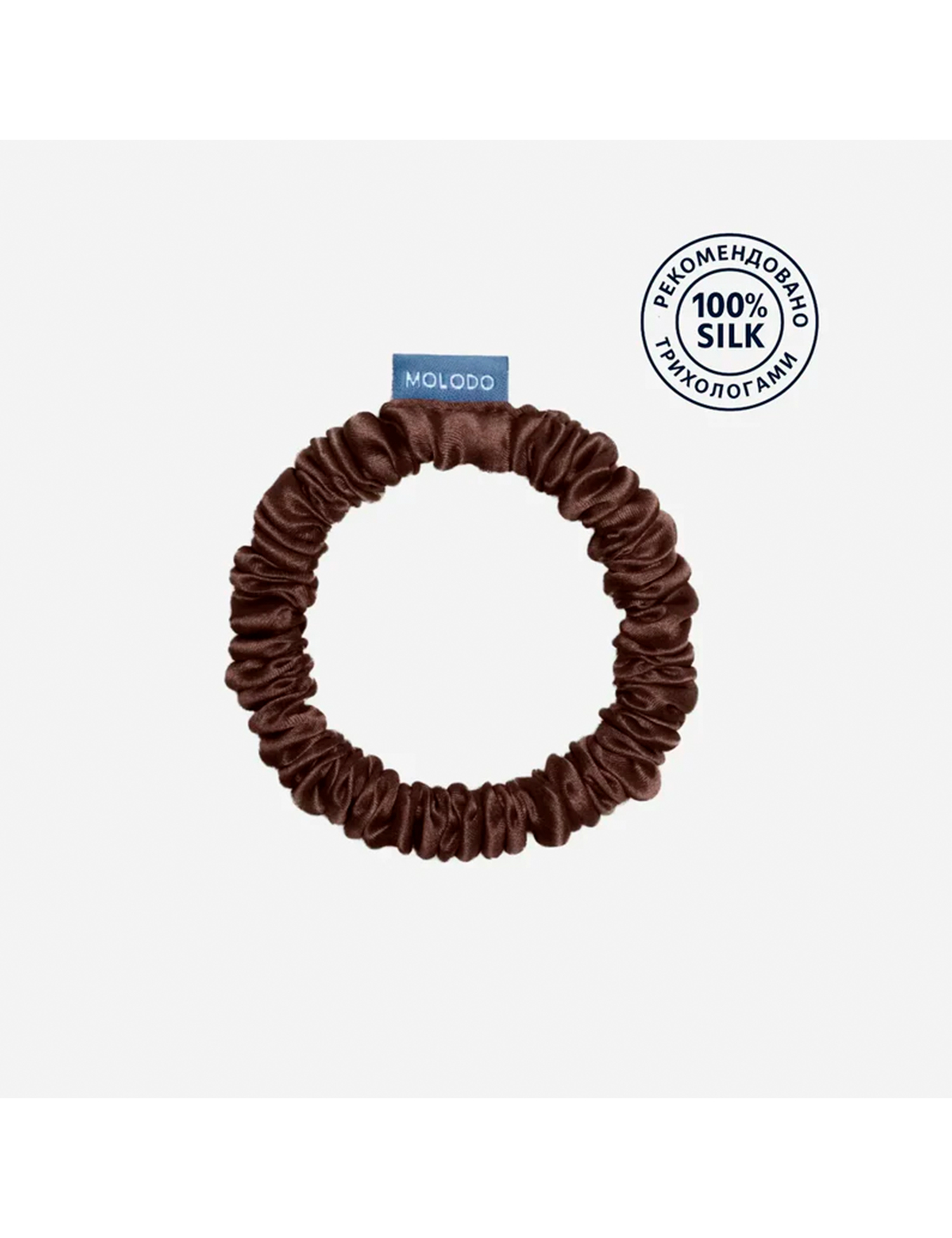 Картинка Шовоква резинка для волосся коричнева