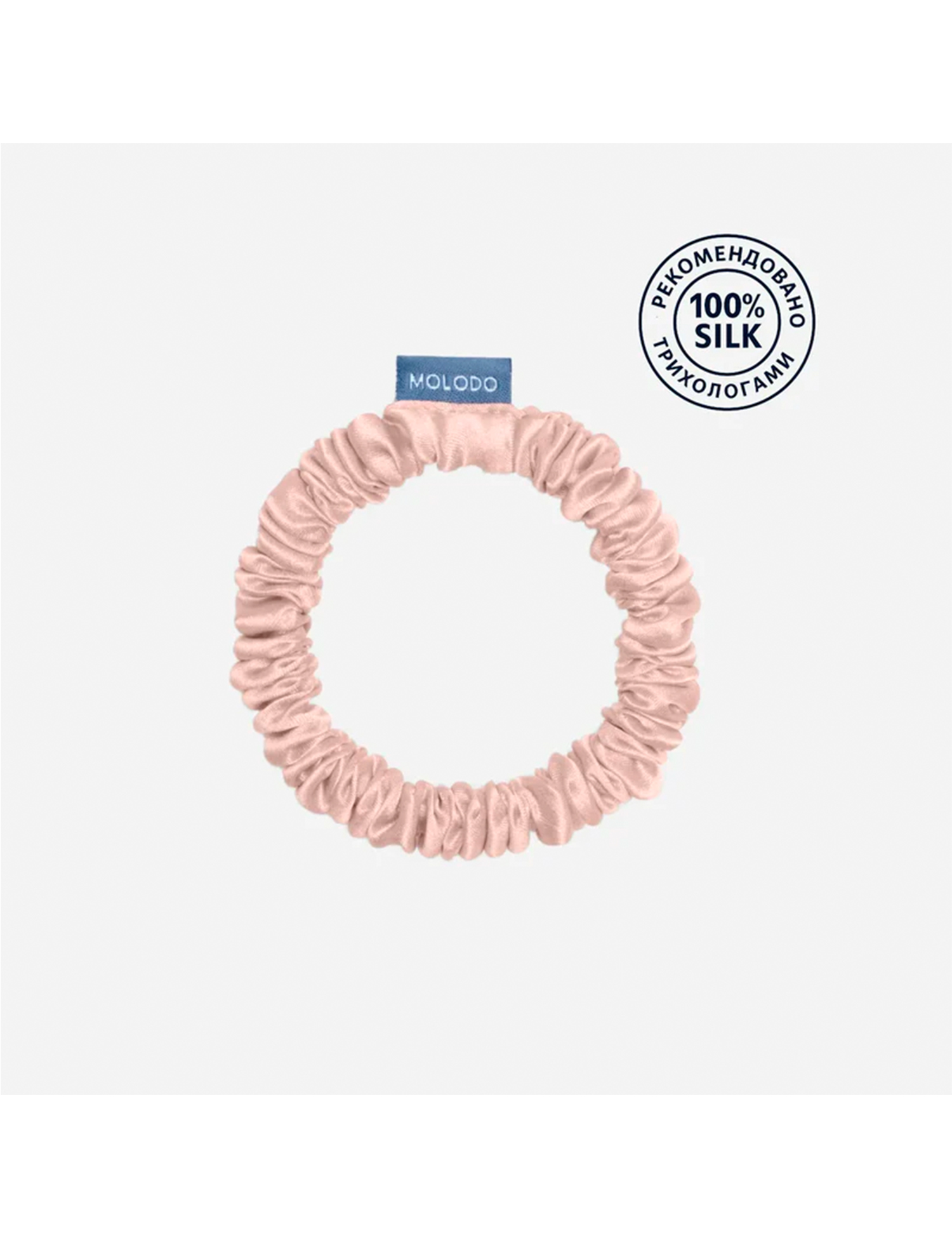 Картинка Шовоква резинка для волосся рожева