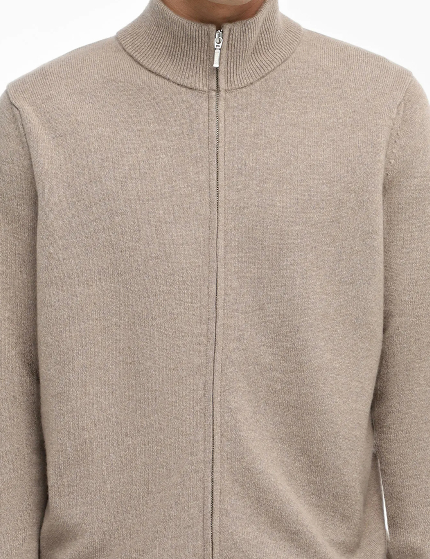 Картинка Чоловічий світло-сірий джемпер на блискавці з кашеміром