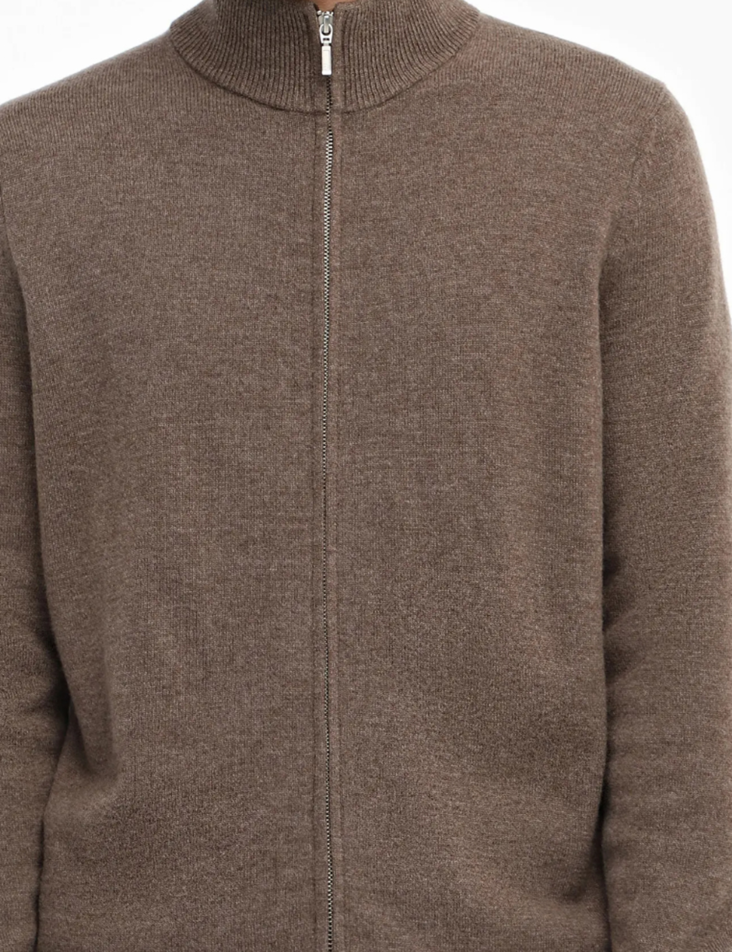 Картинка Чоловічий бежевий джемпер на блискавці з кашеміром