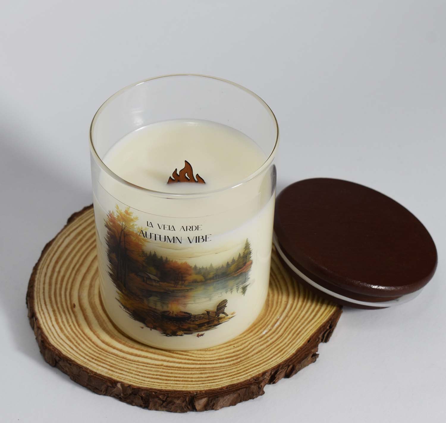 Картинка Свічка "AUTMN VIBE" з ароматом - шафран та кедр