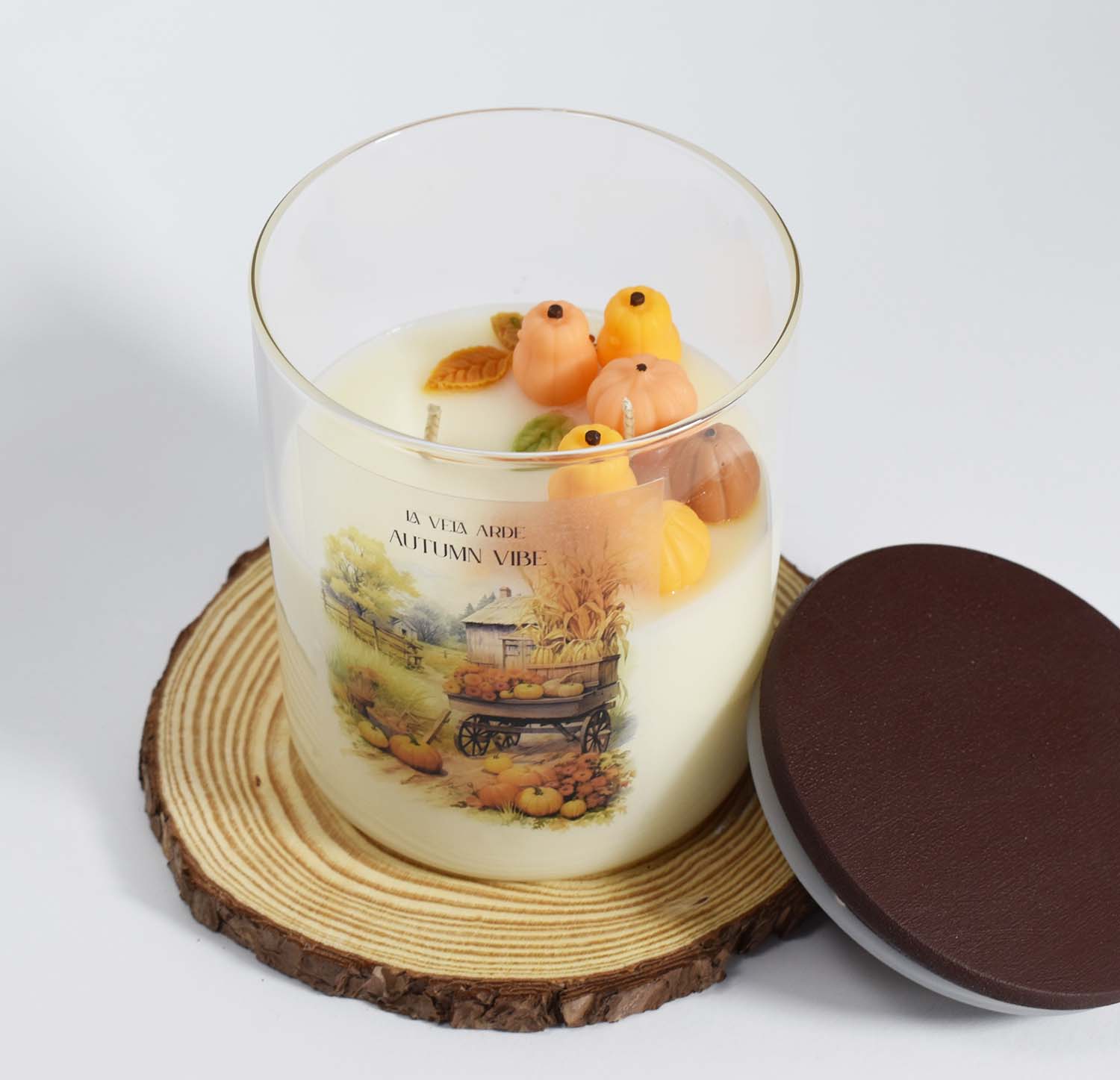 Картинка Свічка "AUTMN VIBE" з ароматом - гарбузово-ромовий пиріг