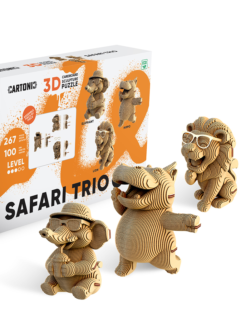 Картинка 3D-пазл SAFARI TRIO