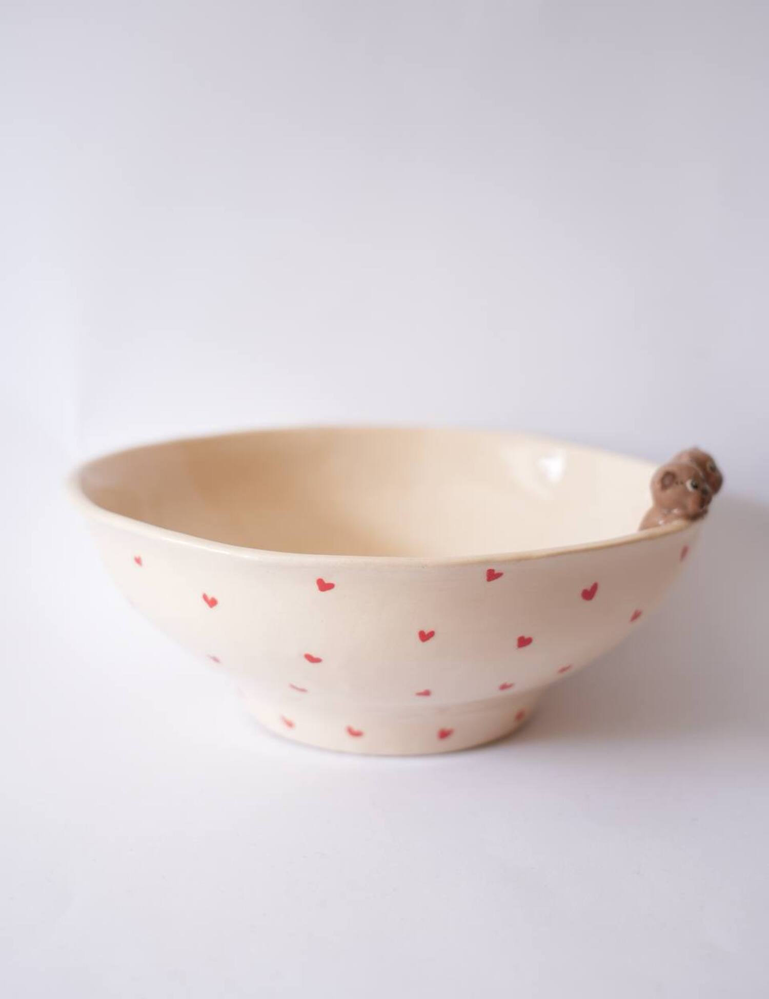 Картинка Керамічний салатник ручної роботи «Видри»