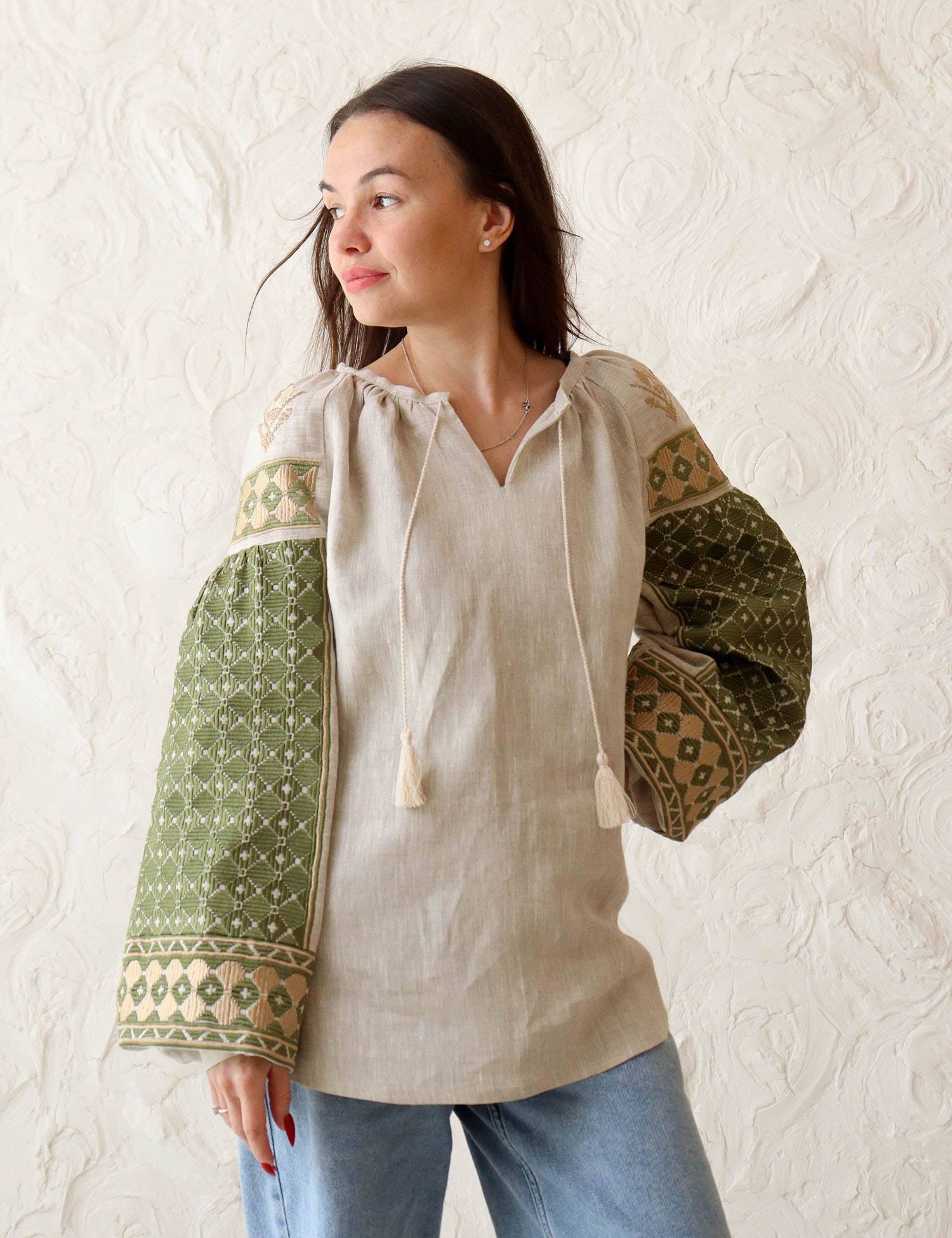 Картинка Вишиванка з етнічними акцентами на рукавах