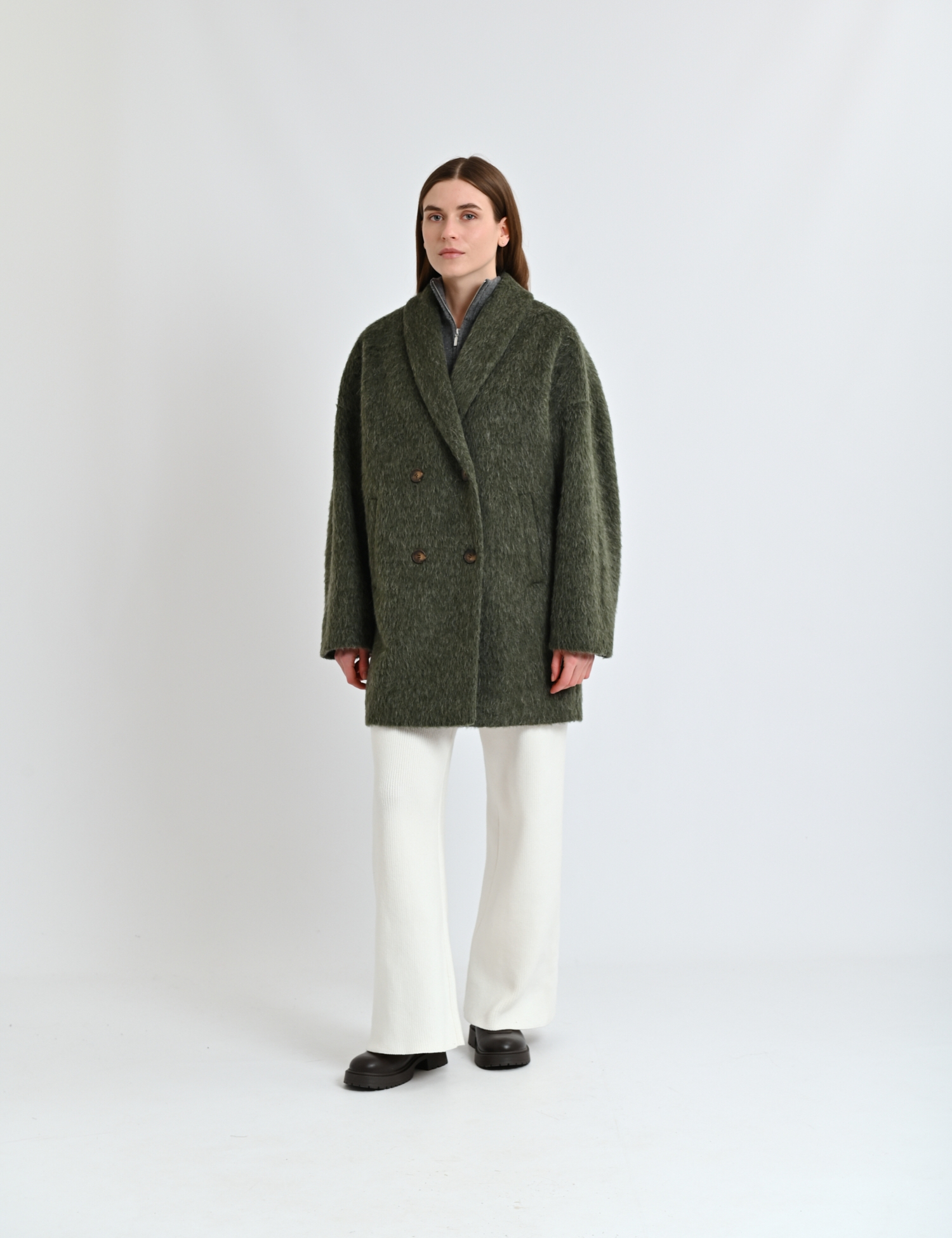 Картинка Пальто темно-зелене