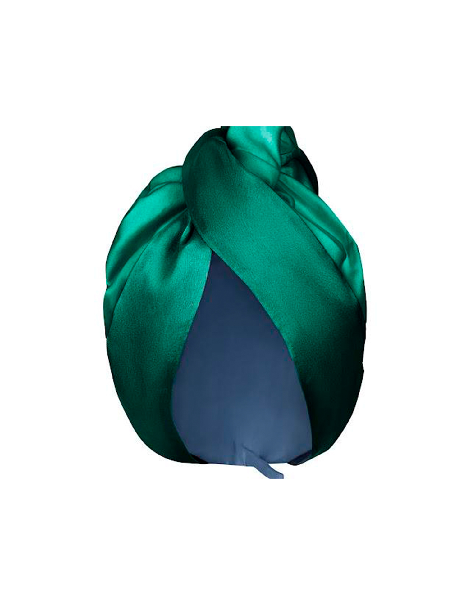 Картинка Тюрбан шовковий для волосся темно-зелений