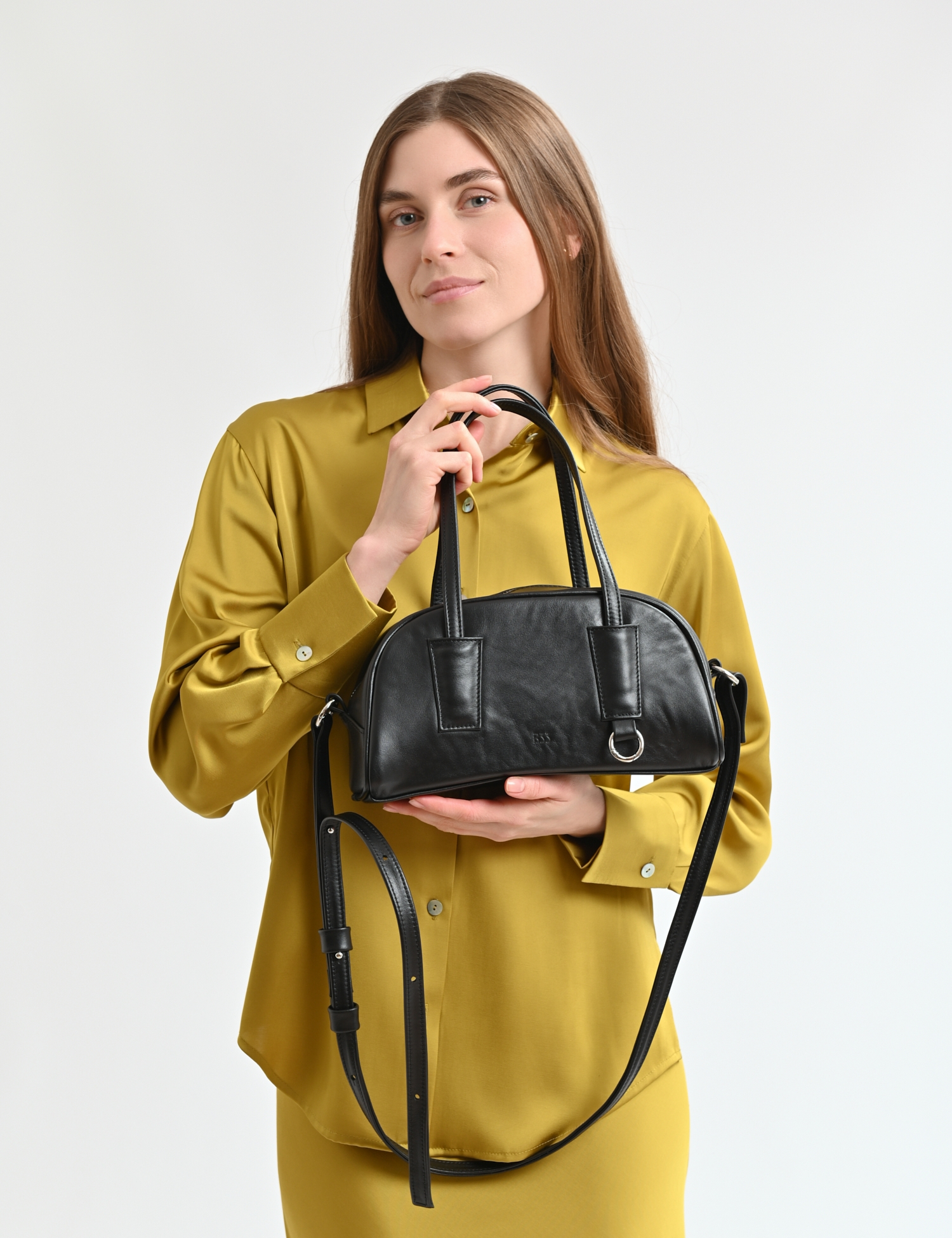 Картинка Компактна структурована сумка шкіряна