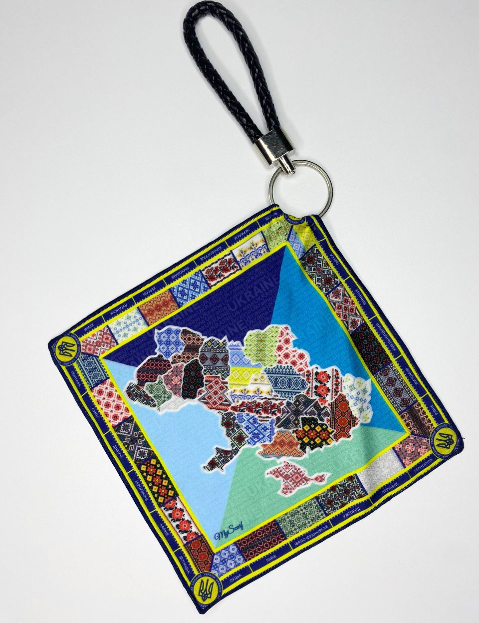 Картинка Дизайнерський брелок-хустка "Мапа України"