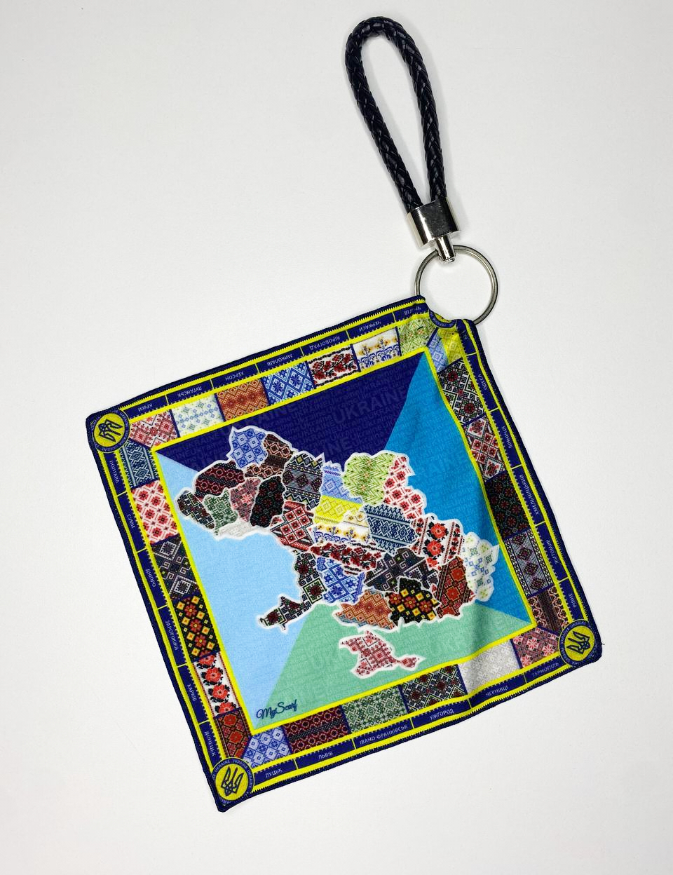 Картинка Дизайнерський брелок-хустка "Мапа України"