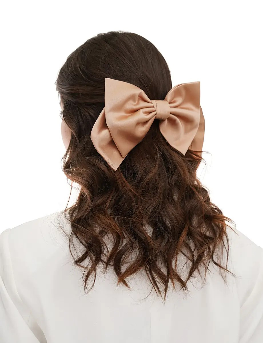 Картинка Великий бант для волосся золотого кольору