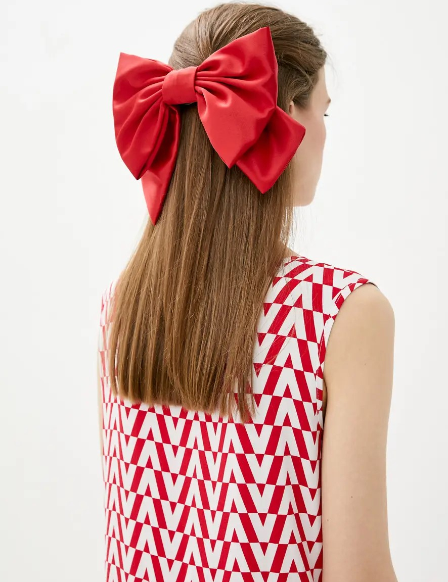 Картинка Великий бант для волосся червоного кольору