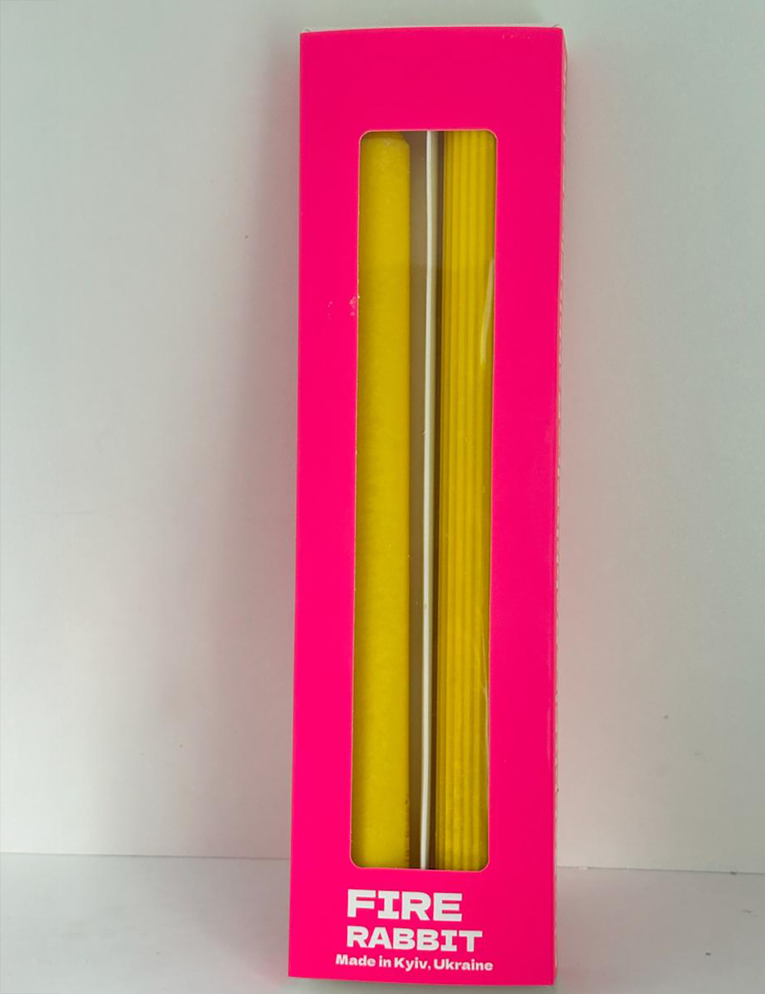 Картинка Набір із двох жовтих свічок ручної роботи