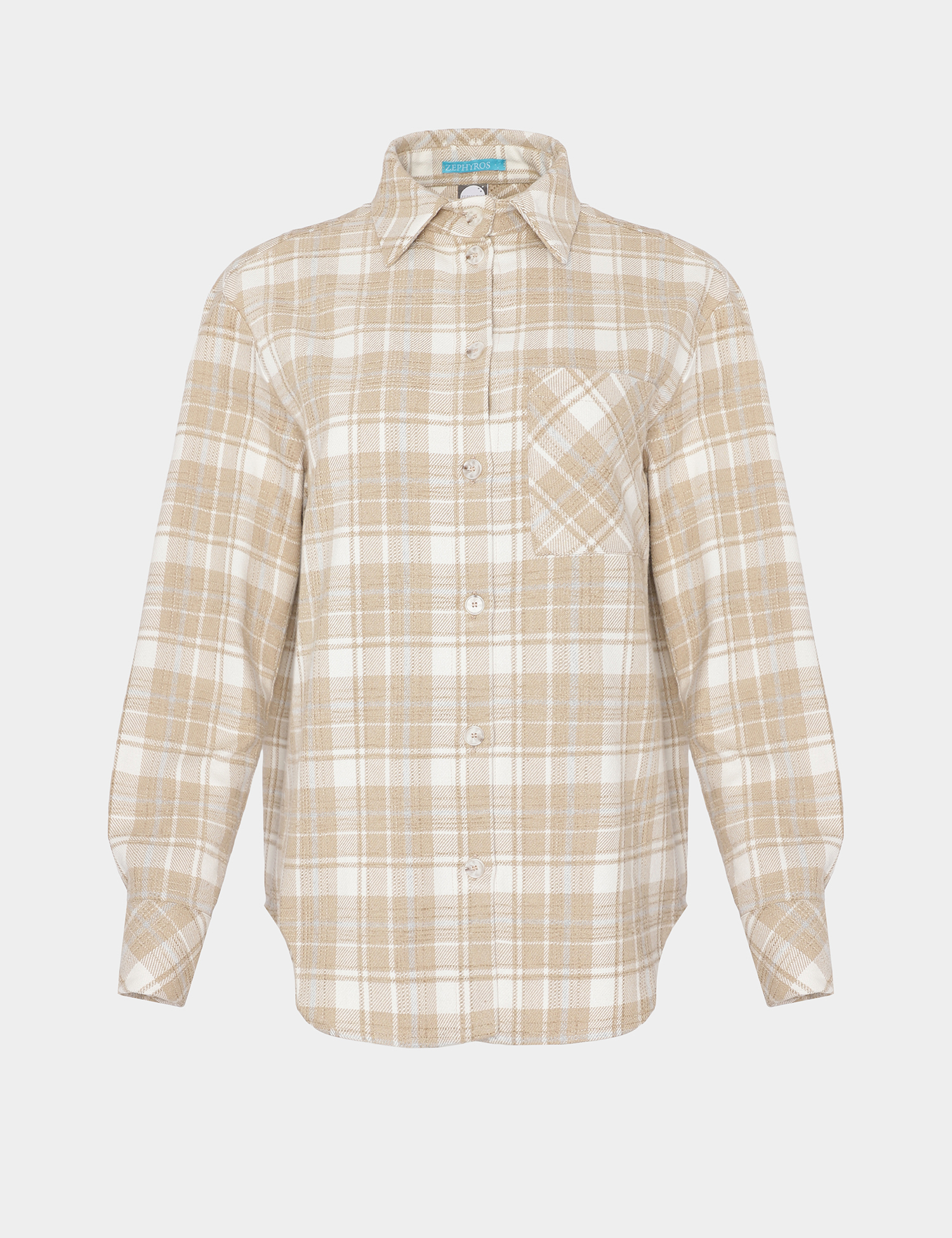 Картинка Сорочка в клітинку бежева