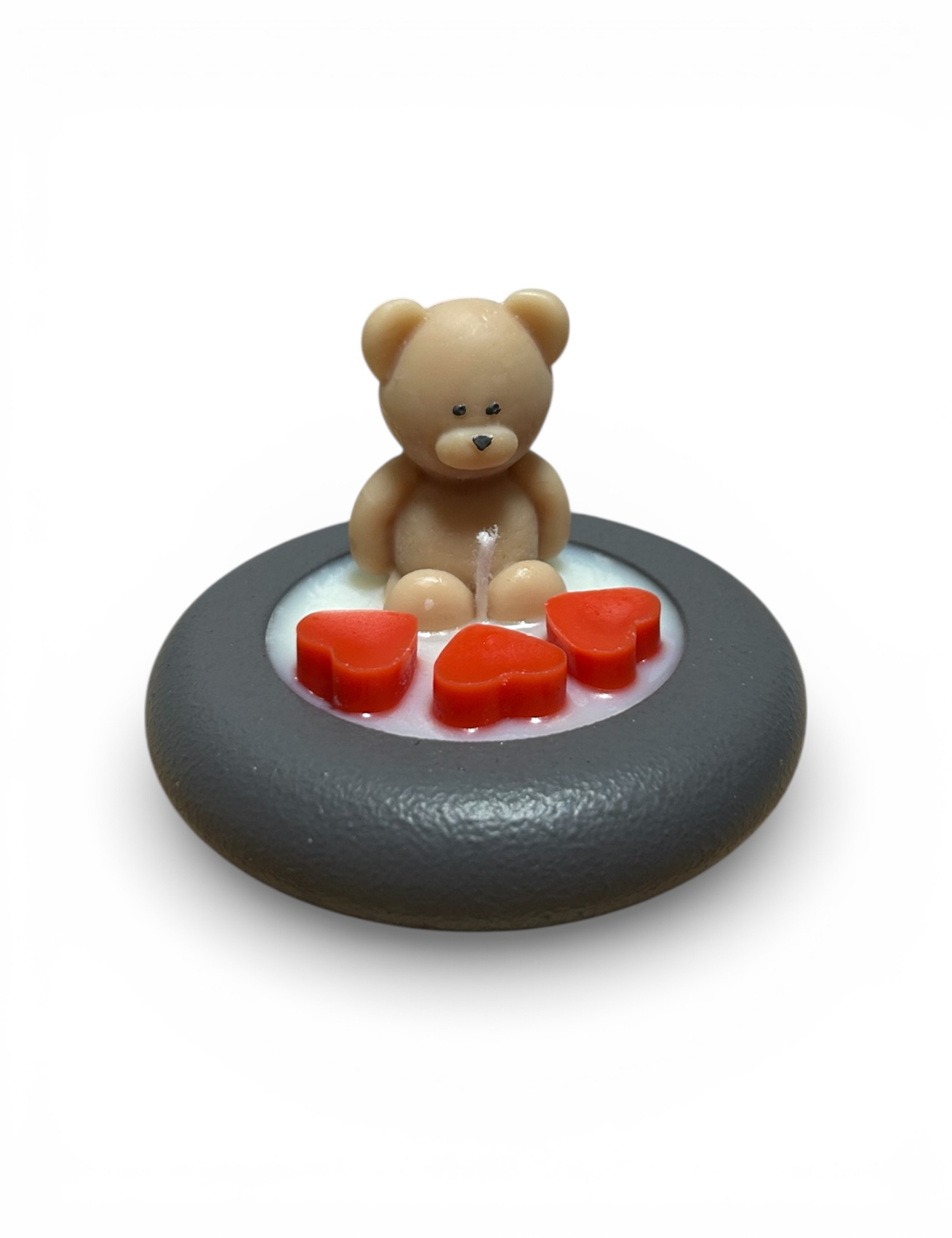 Картинка Декоративна свічка “Ведмедик з сердечками”