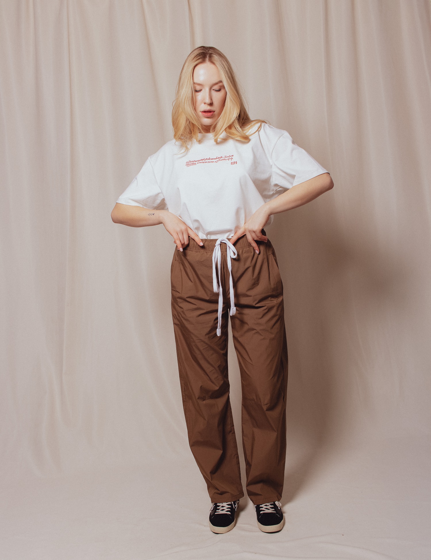 Картинка Штани балони бежеві