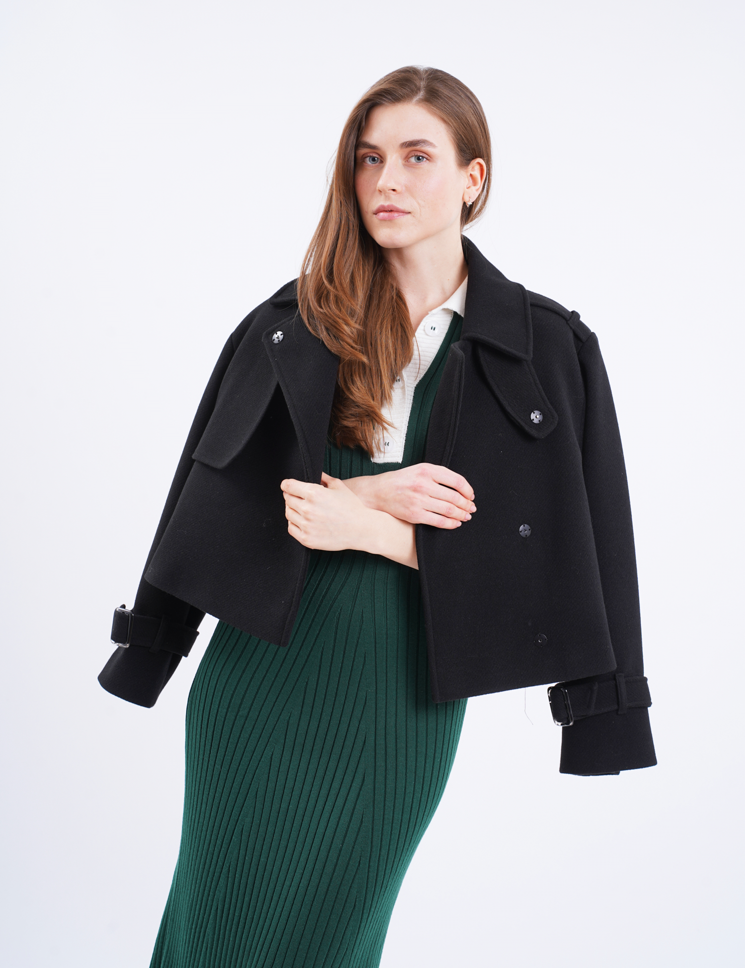 Картинка Пальто укорочене чорне