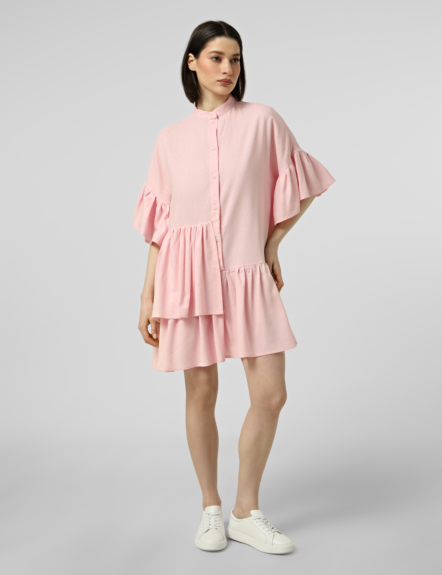 Картинка Рожева лляна сукня вільного крою