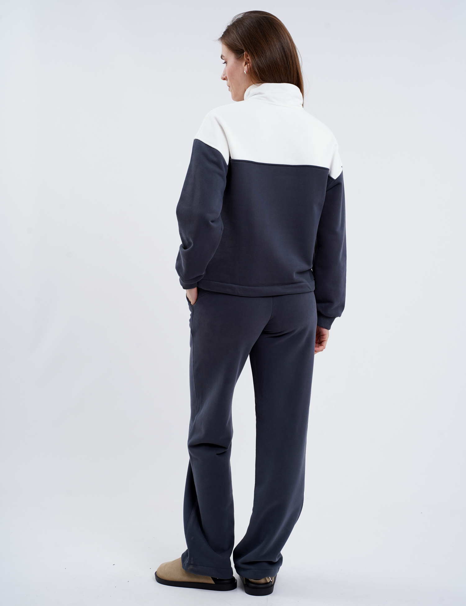 Картинка Трикотажний костюм зі світшотом на блискавці