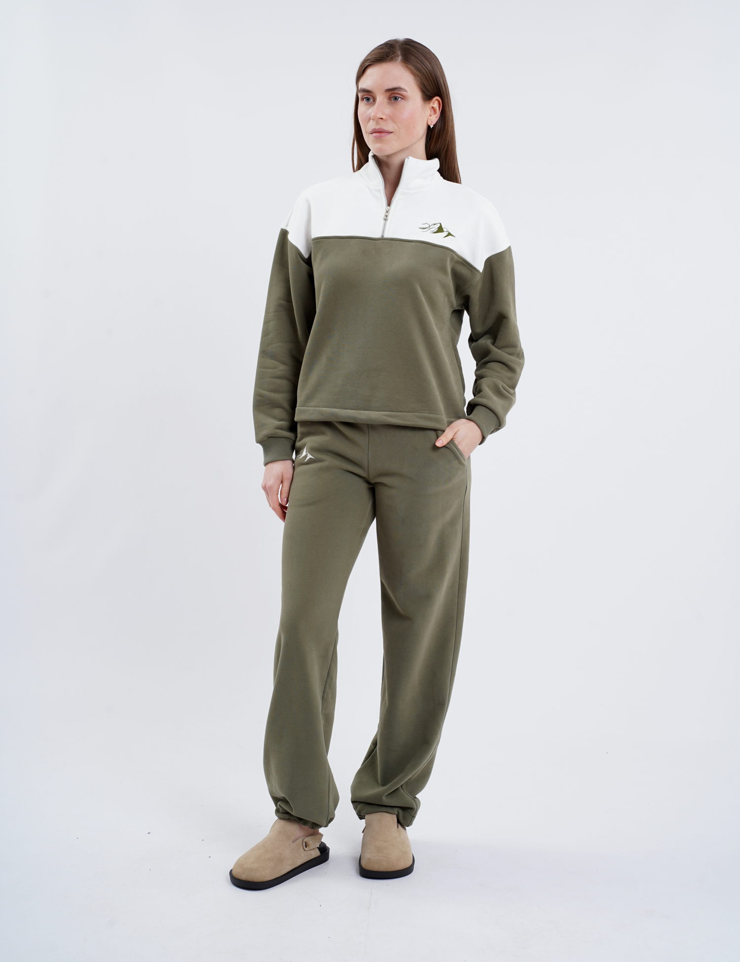 Картинка Трикотажний костюм зі світшотом на блискавці