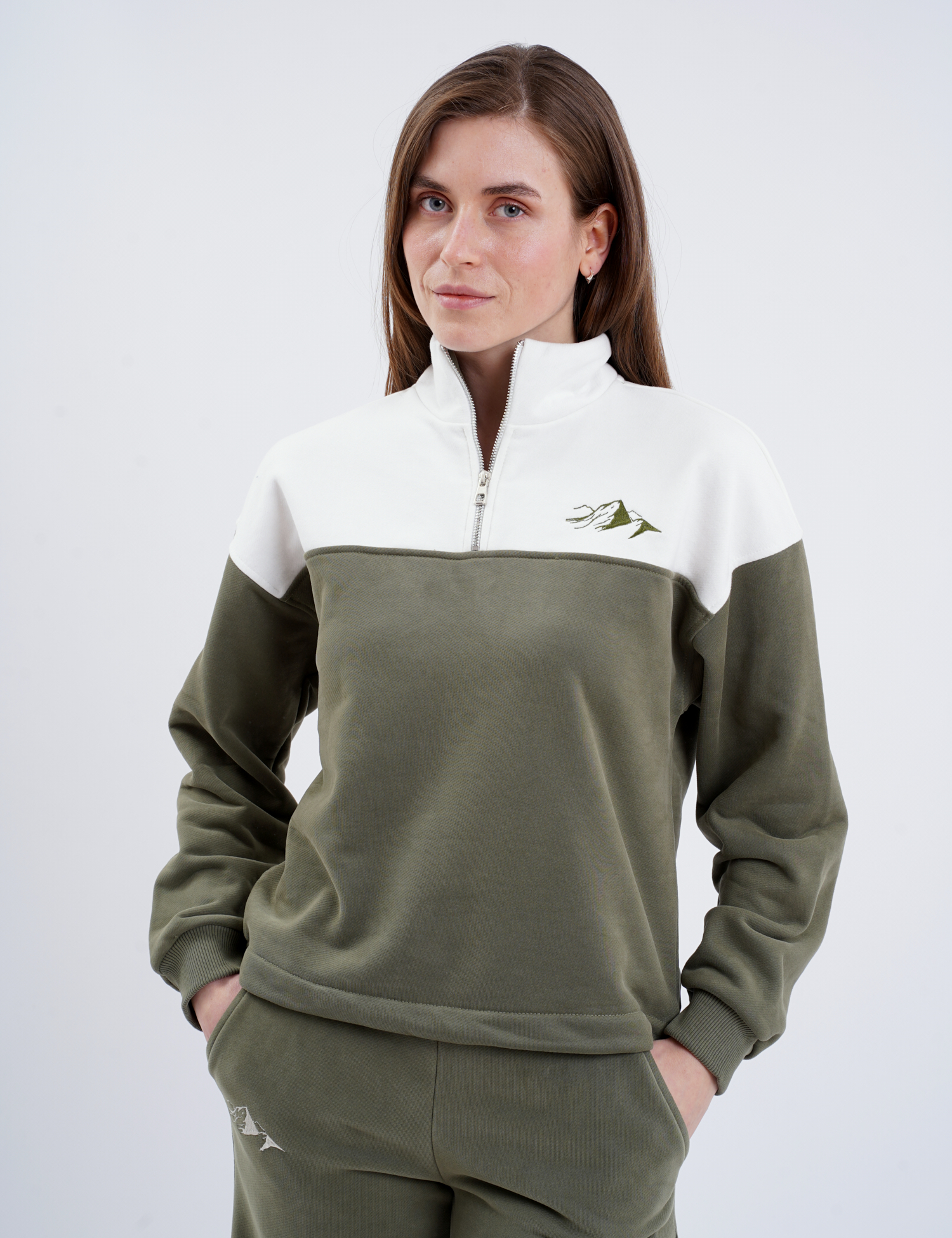 Картинка Трикотажний костюм зі світшотом на блискавці