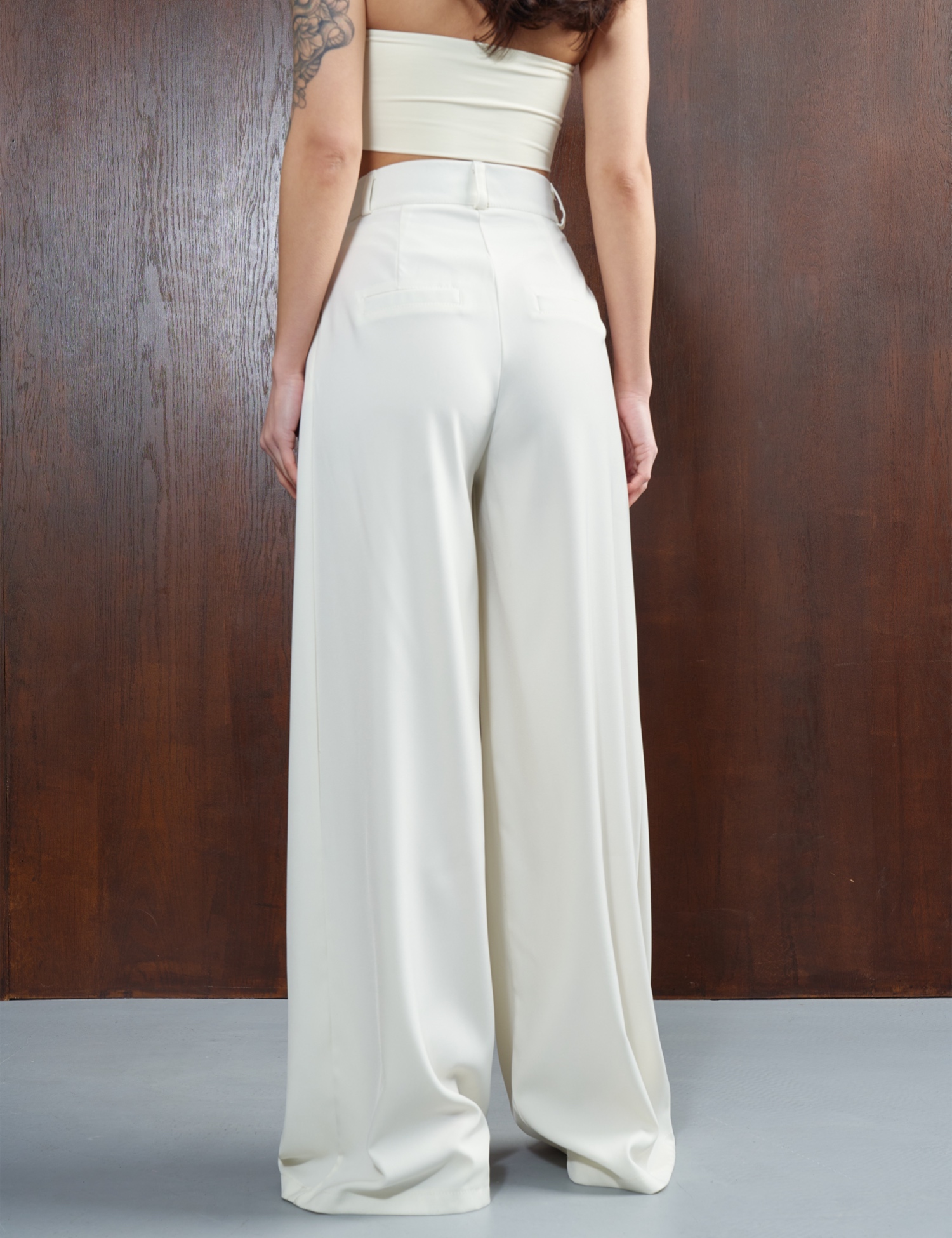 Картинка Брюки палаццо молочні