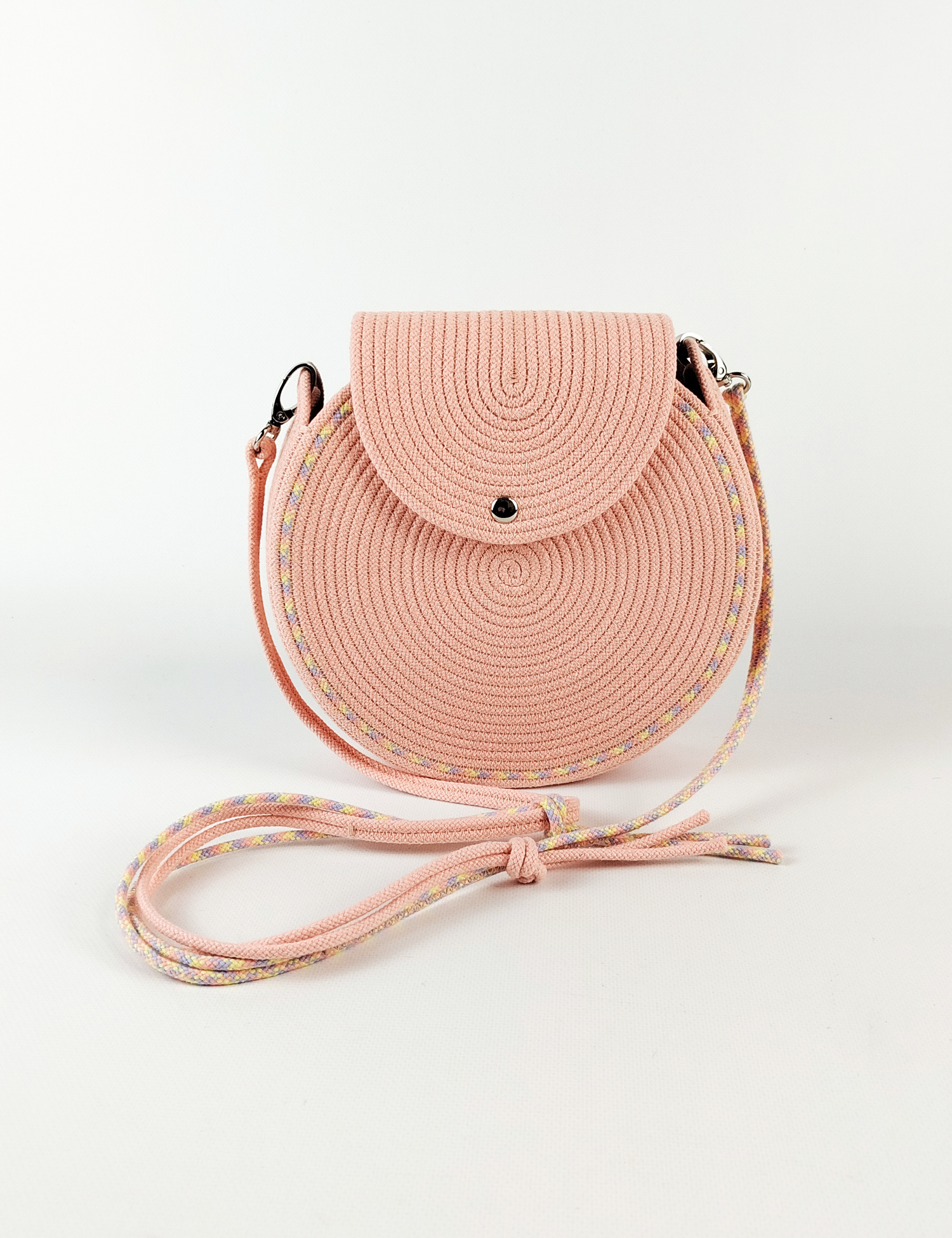 Картинка Рожева кругла сумка через плече