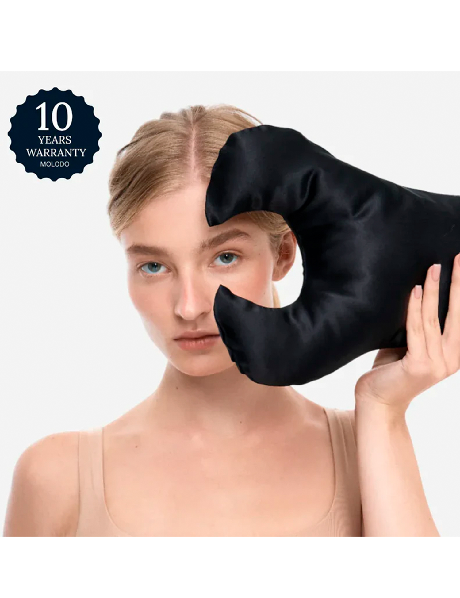 Картинка Шовкова антивікова подушка чорна