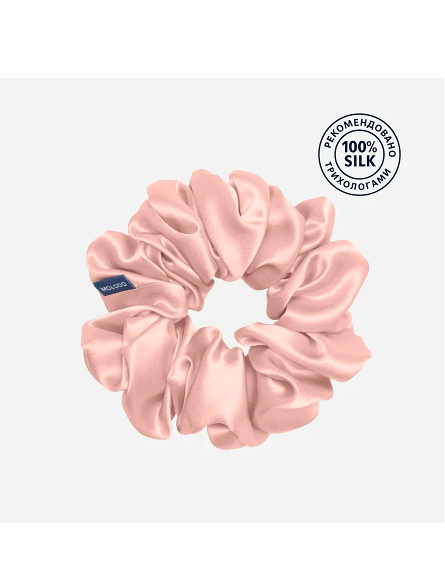 Картинка Шовкова резинка для волосся рожева