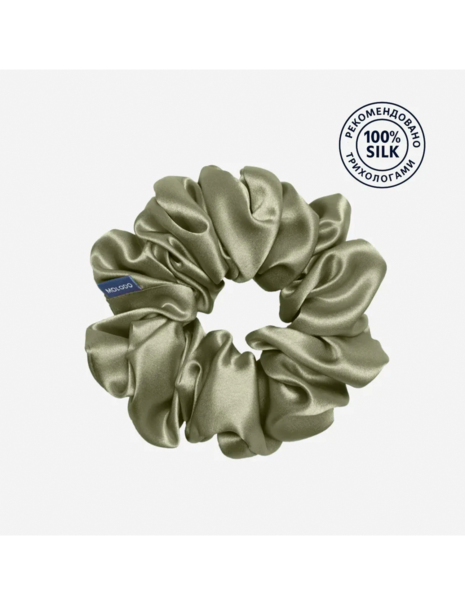 Картинка Шовкова резинка для волосся світло-зелена