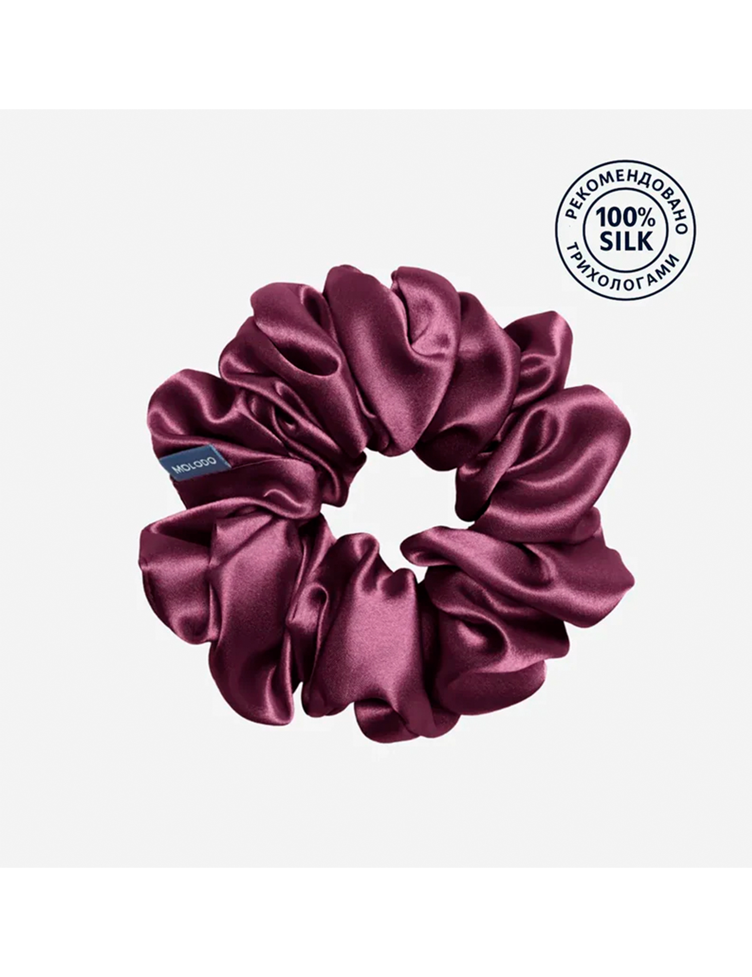 Картинка Шовкова резинка для волосся бузкова