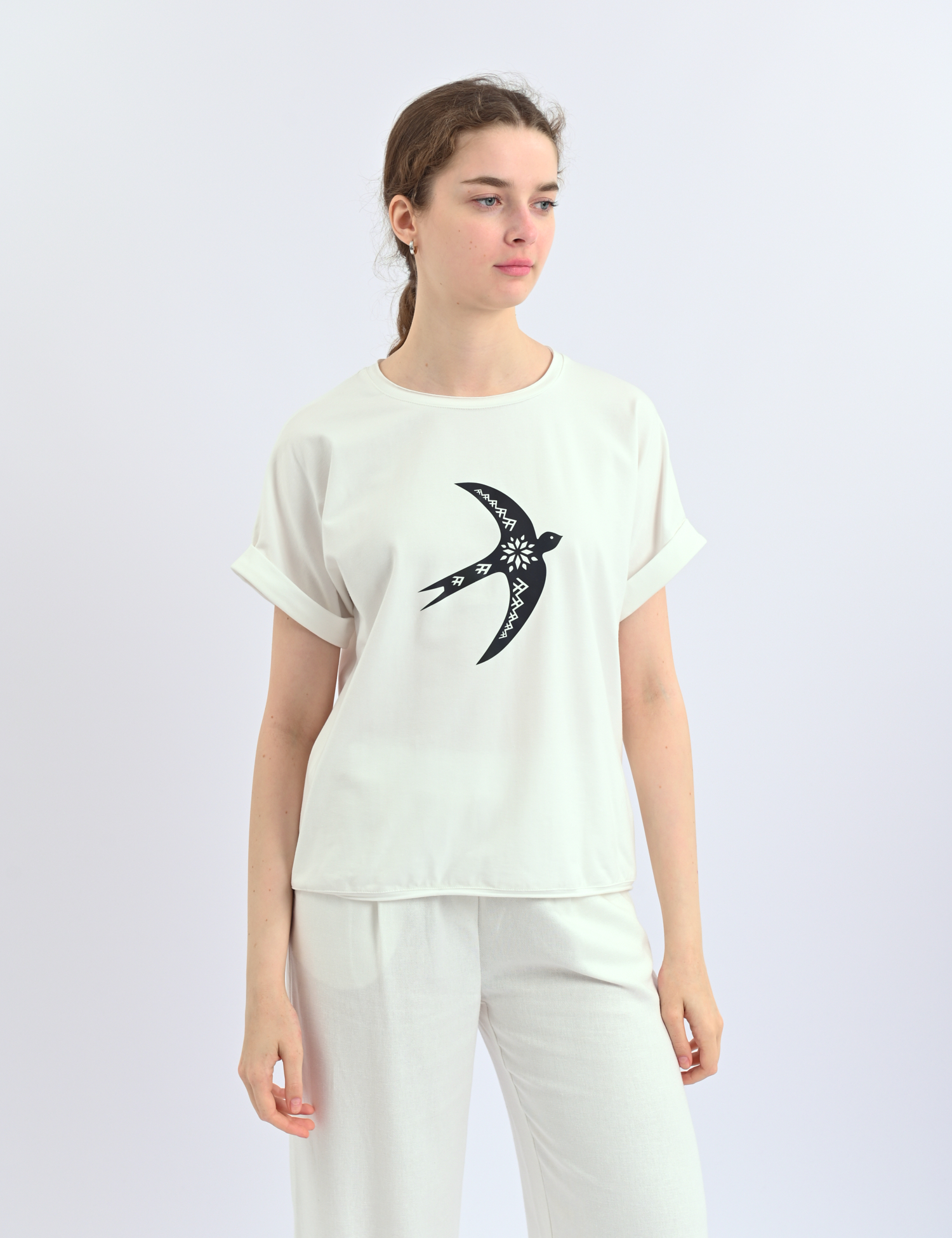 Картинка Футболка біла з рефлективним принтом