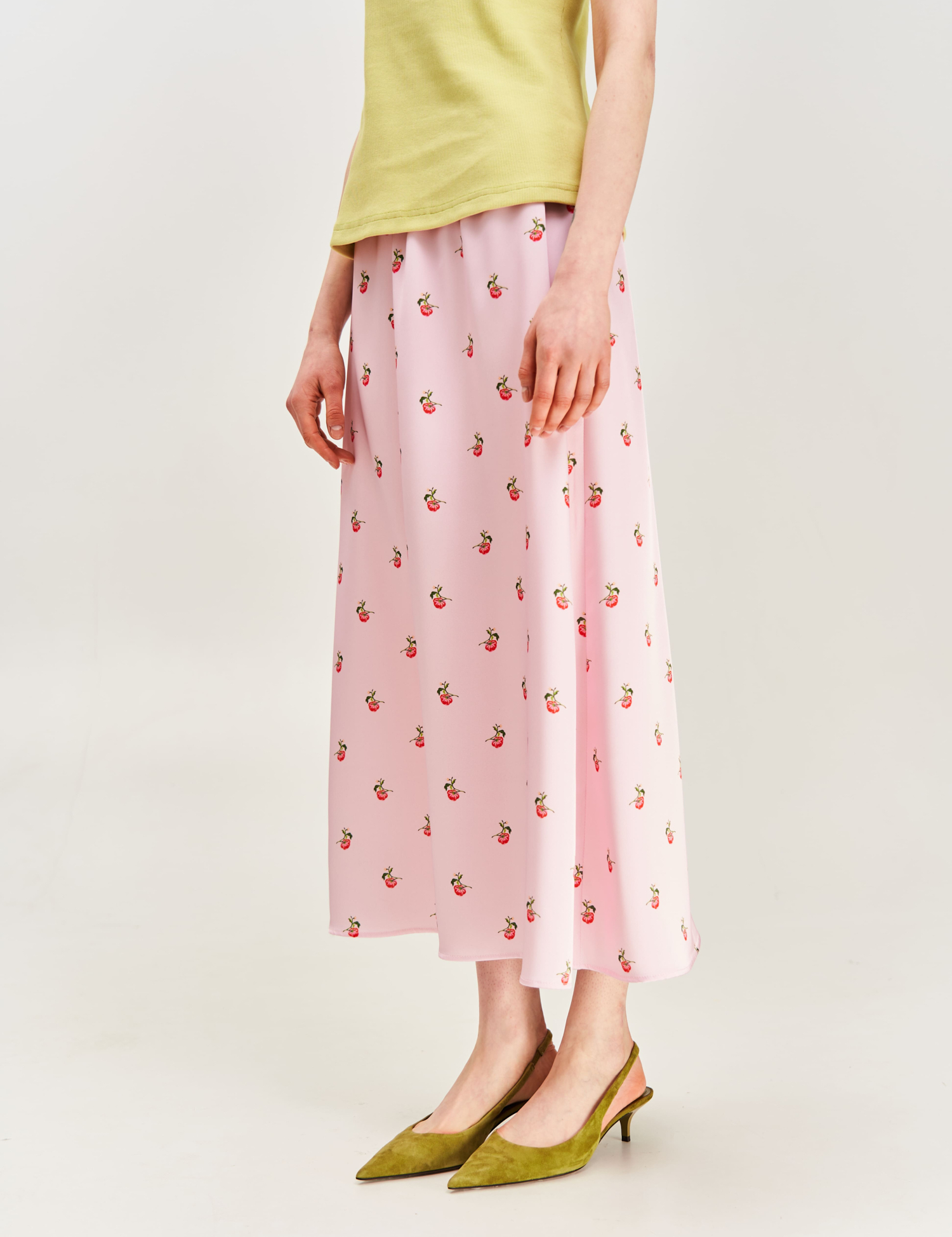Картинка Спідниця принтована "Херсонські помідори" рожева