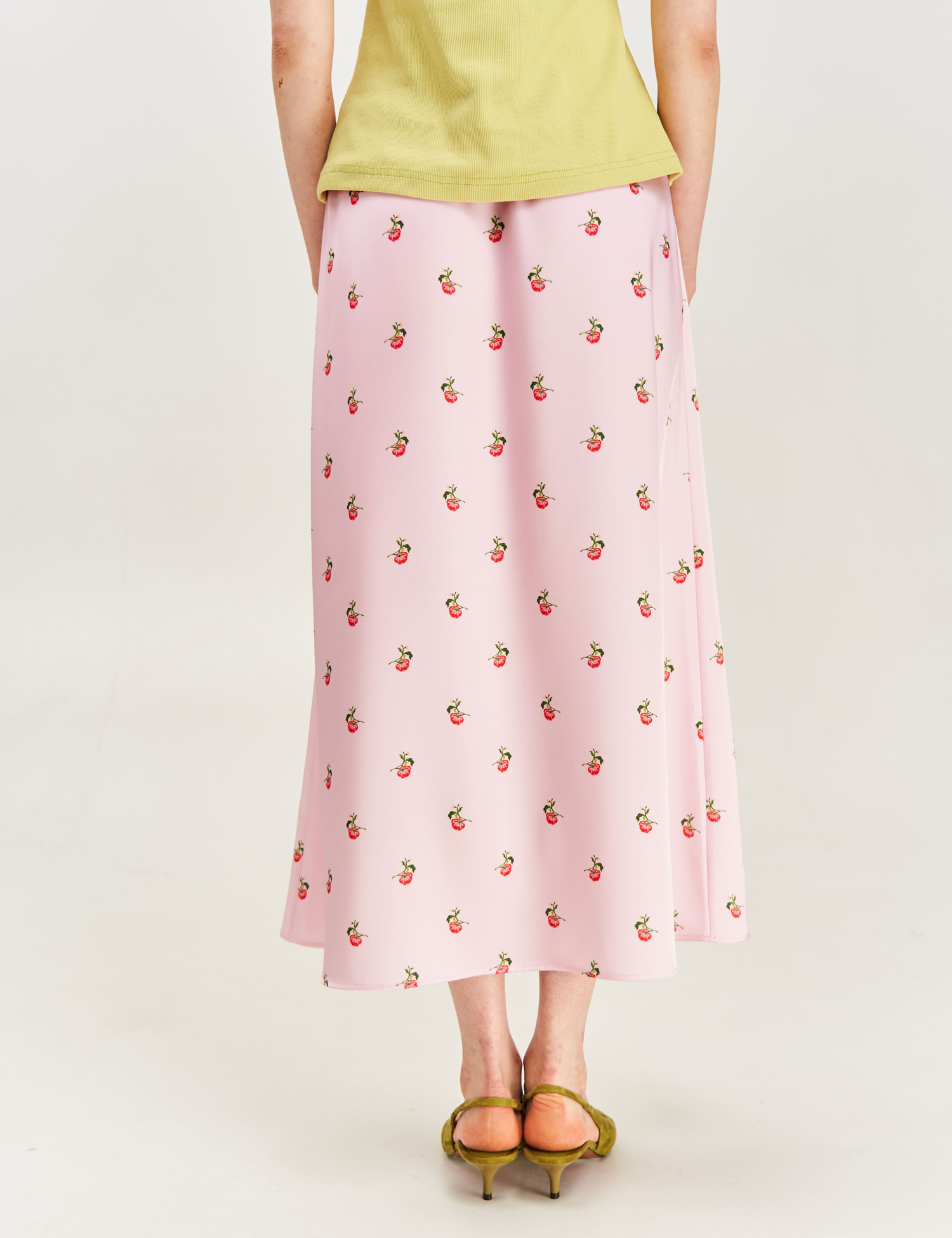 Картинка Спідниця принтована "Херсонські помідори" рожева