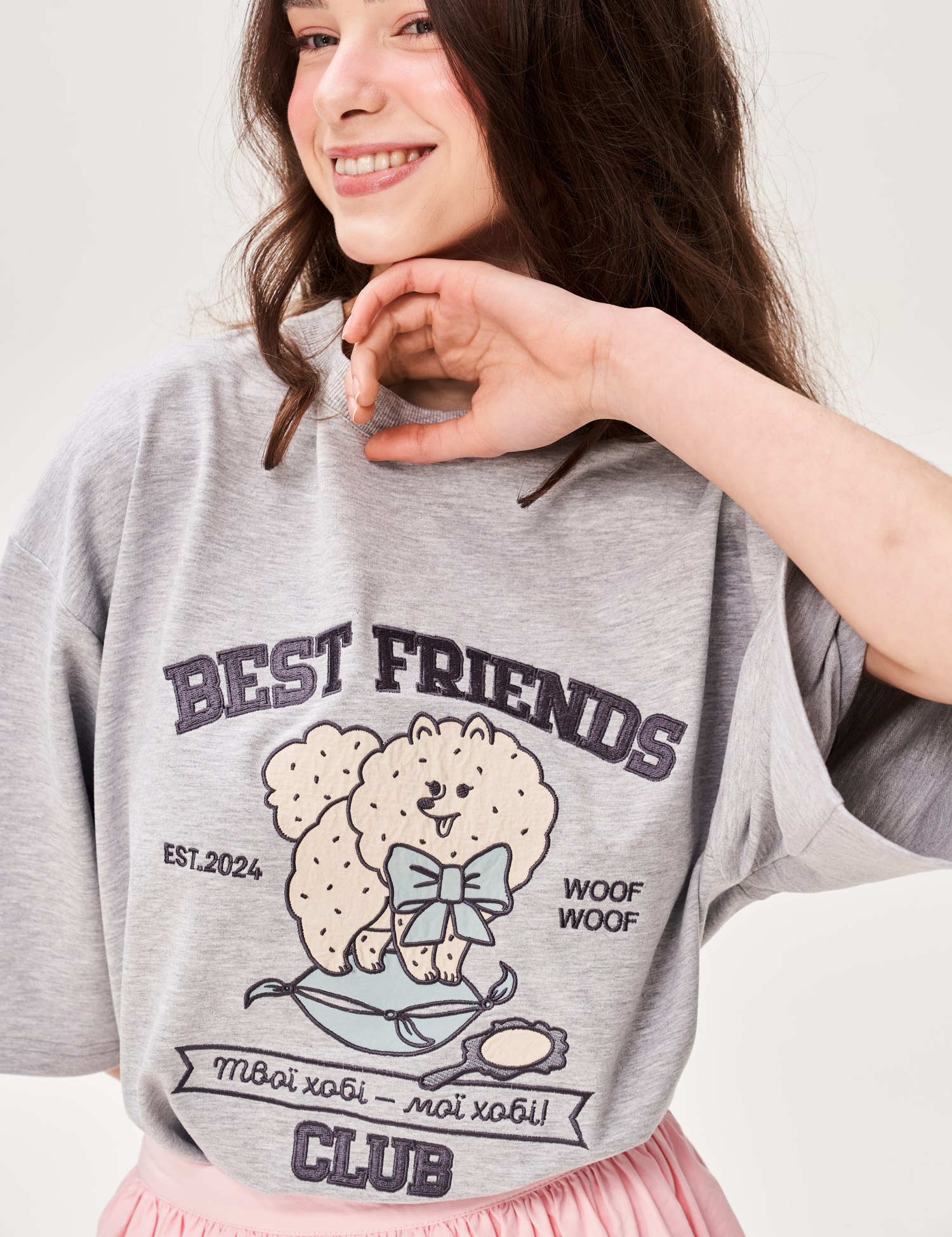 Картинка Футболка з аплікацією "Best Friend's Club" пес красуня
